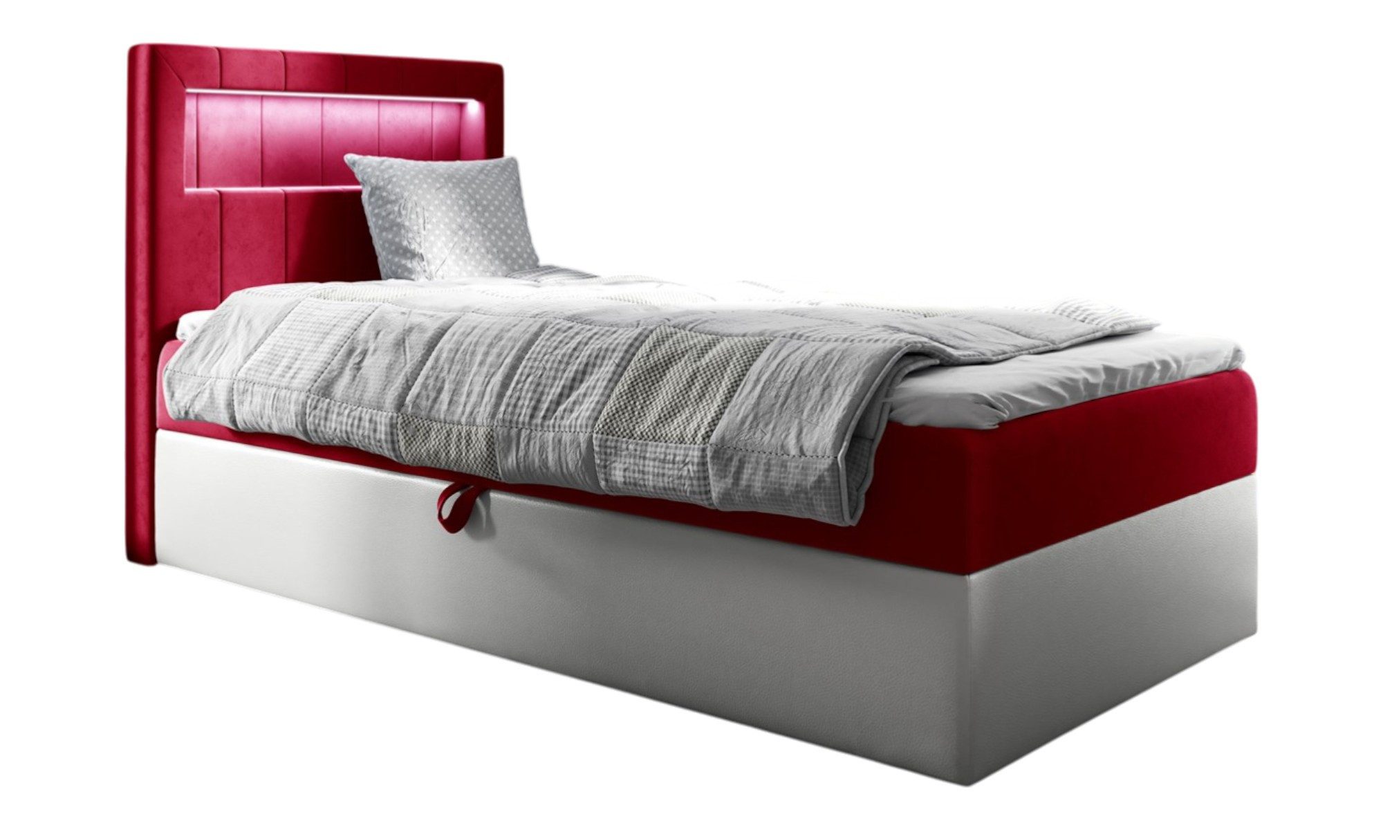 Fun Möbel Boxbett Gästebett Kinderbett FABIAN Nr.1 (inkl. Bettkasten und Topper), inkl. LED-Beleuchtung