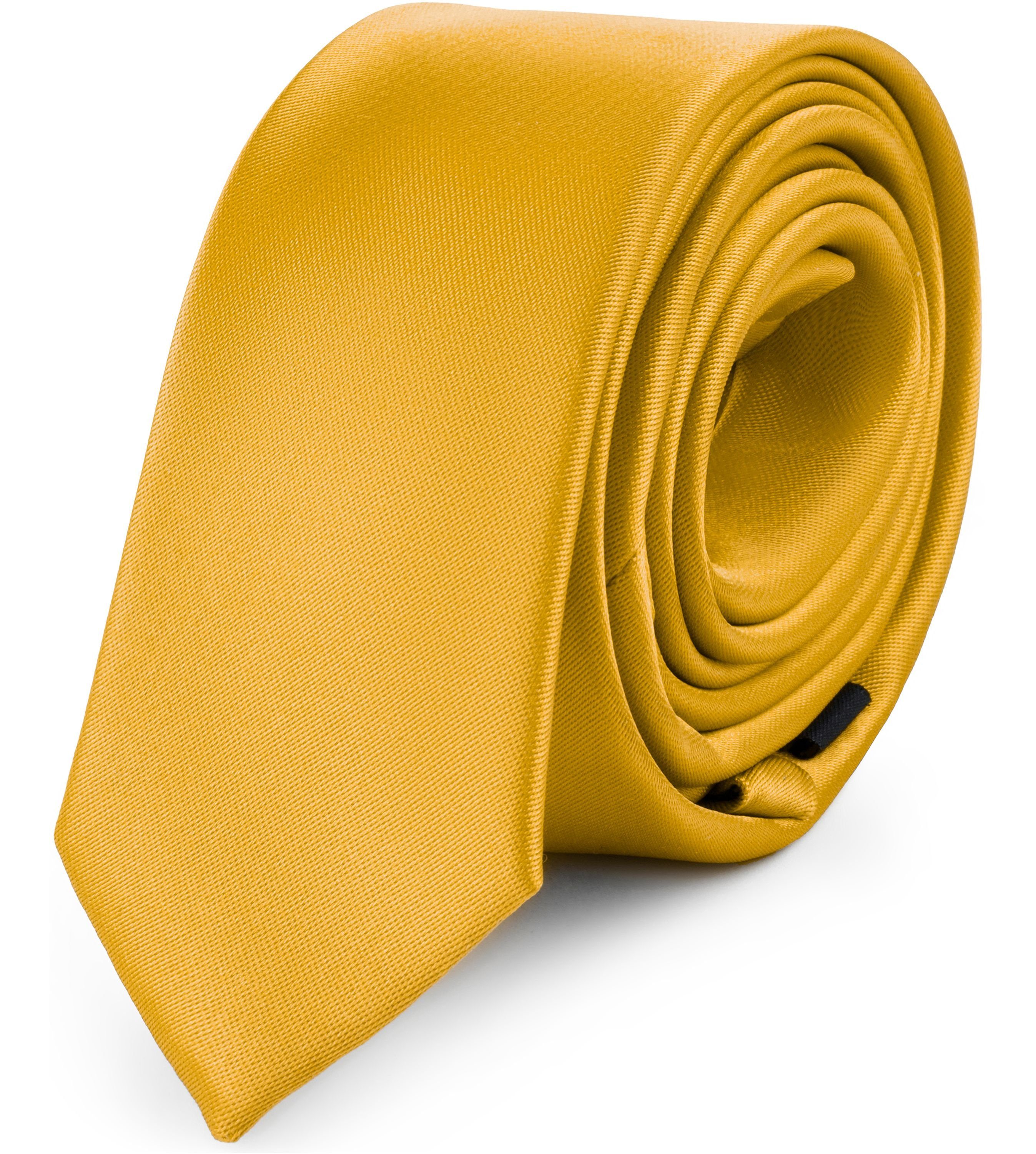 Ladeheid Krawatte Herren Schmale Krawatte SP-5 (150cm x 5cm) (Set, 1-St) Honig