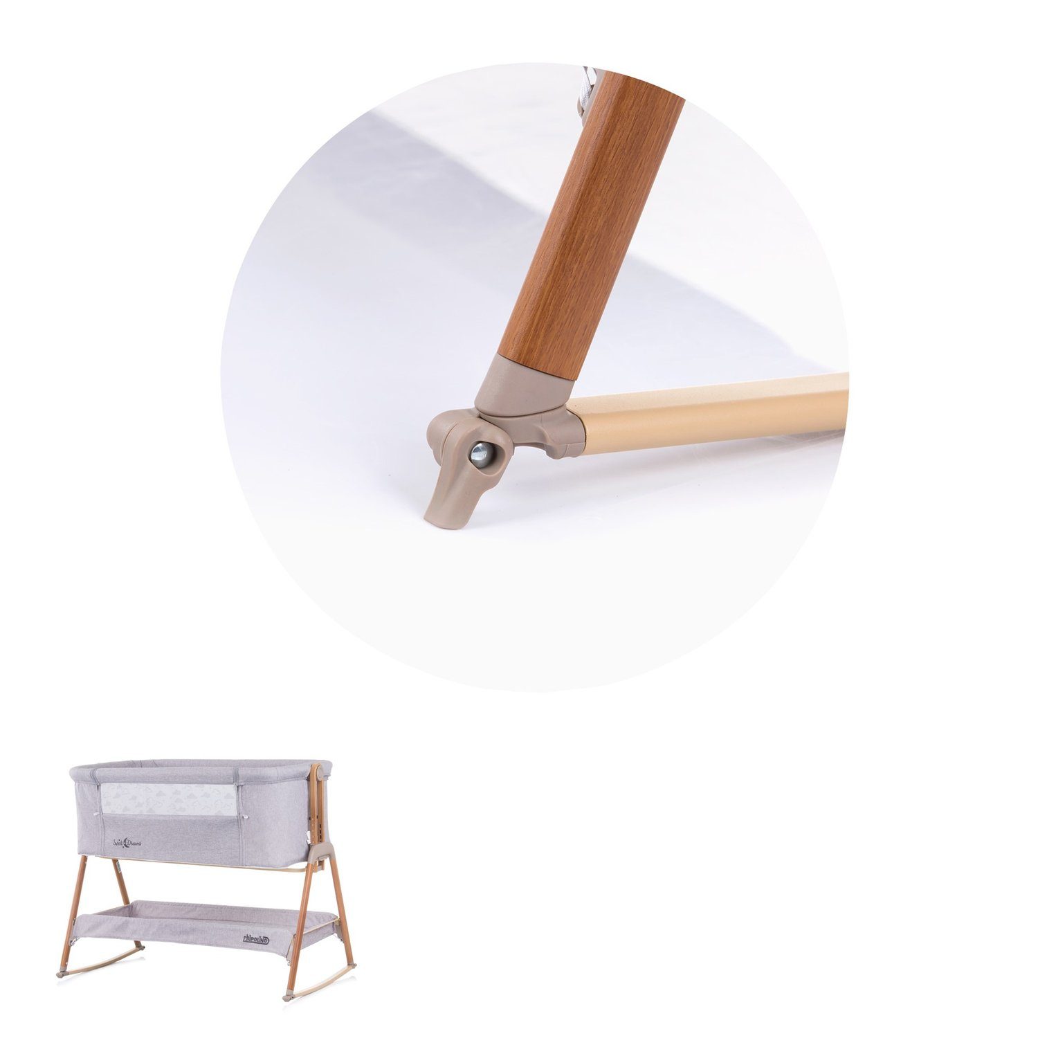 Chipolino Umbauseiten Schaukelmechanismus Babybett, für Babybett Sweet Dreams, Schaukelkufen, 2 Bögen