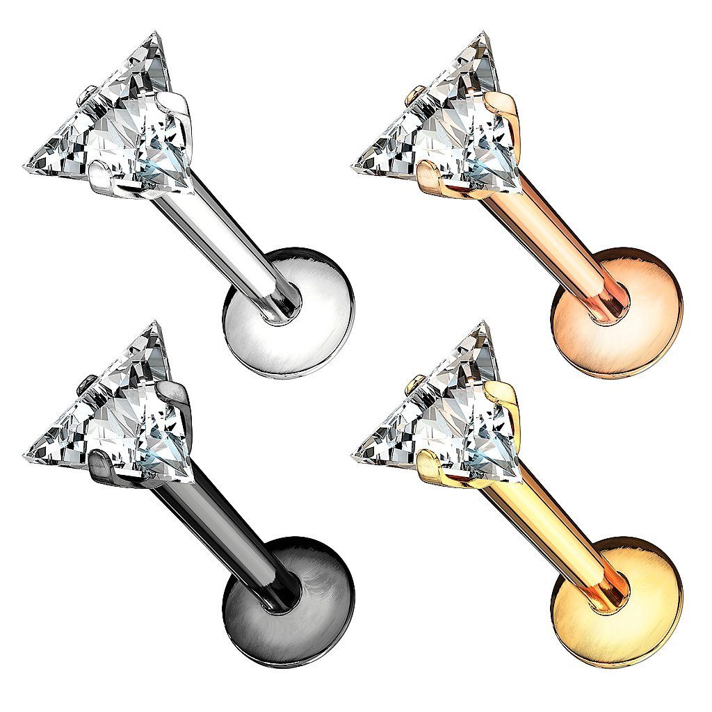 Taffstyle Piercing-Set Lippenpiercing Dreieck Kristall Labret günstig online kaufen