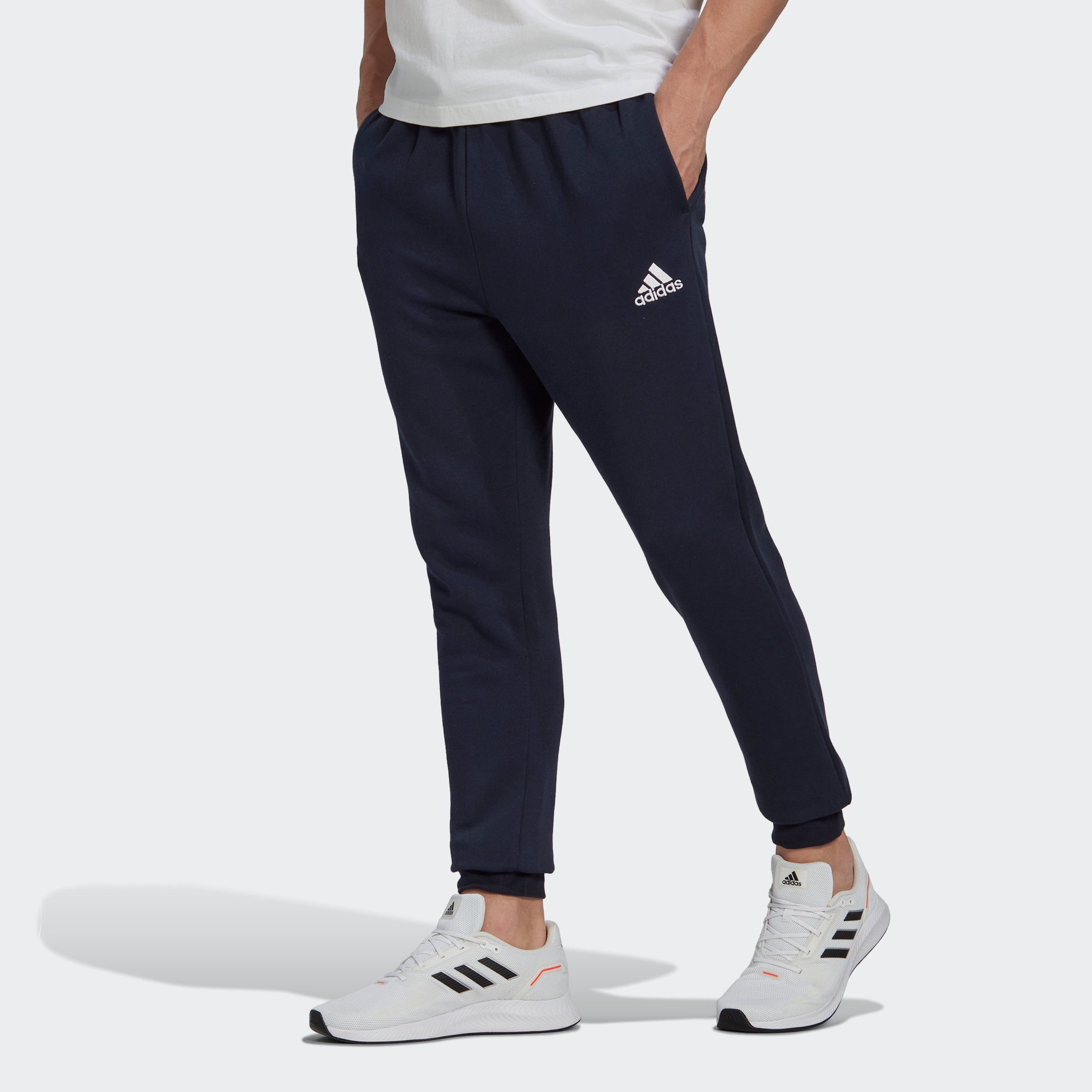 adidas FLEECE REGULAR Ink Legend TAPERED (1-tlg) Sporthose White ESSENTIALS HOSE / Sportswear