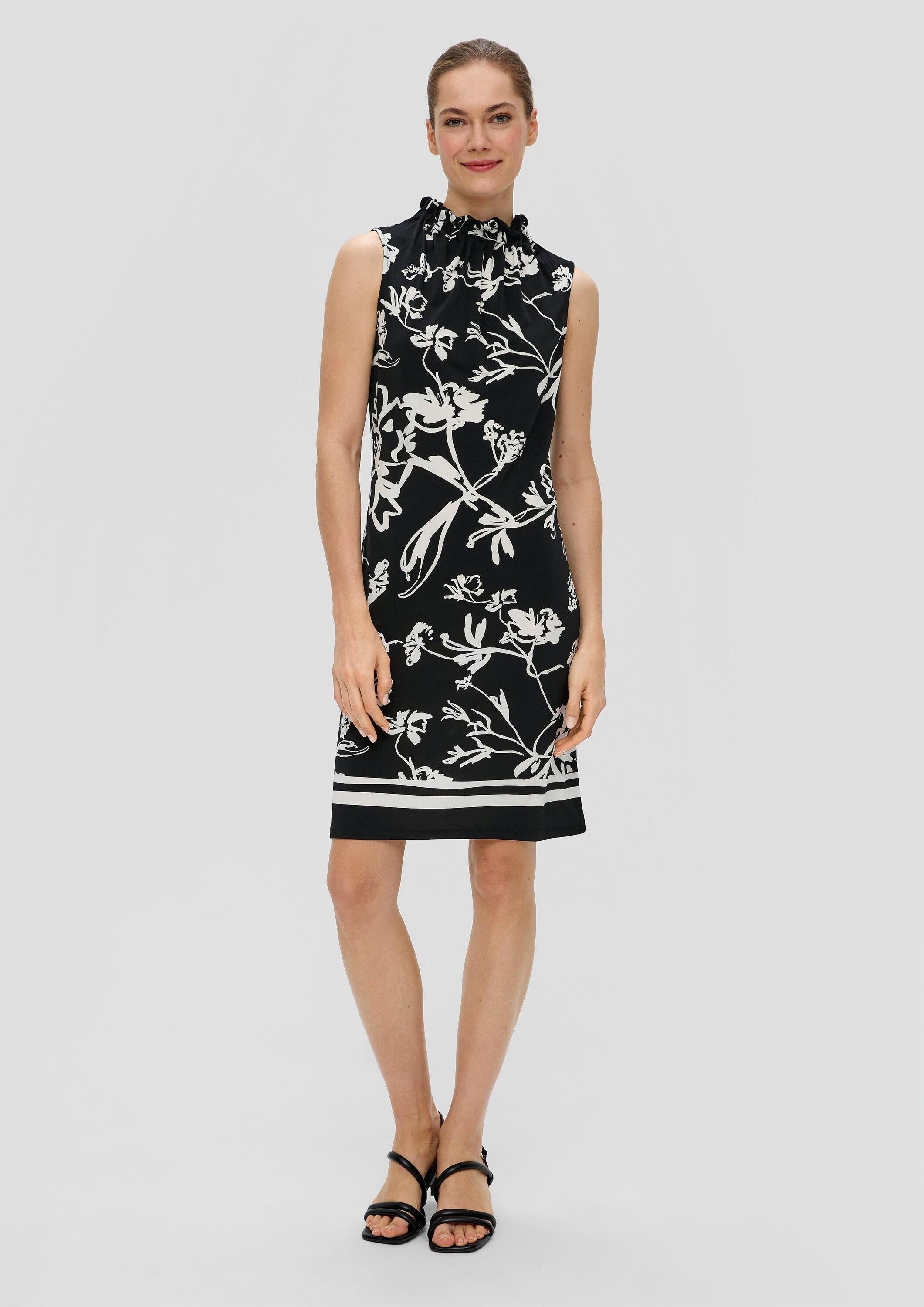 s.Oliver Minikleid Kleid Jerseykleid mit Faltenausschnitt