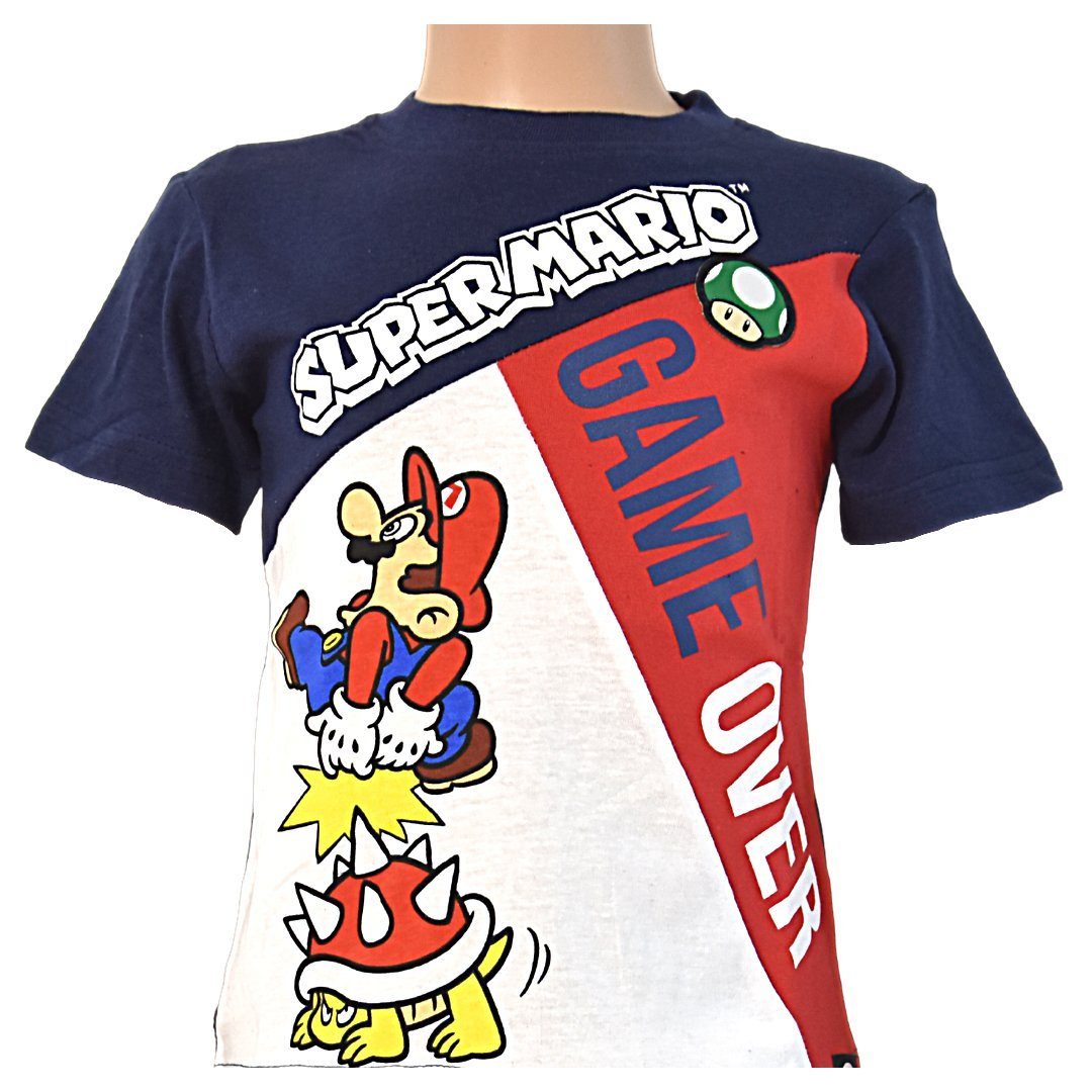 Super Mario T-Shirt Jungen Kurzarmshirt aus Baumwolle Gr. 98-110 cm