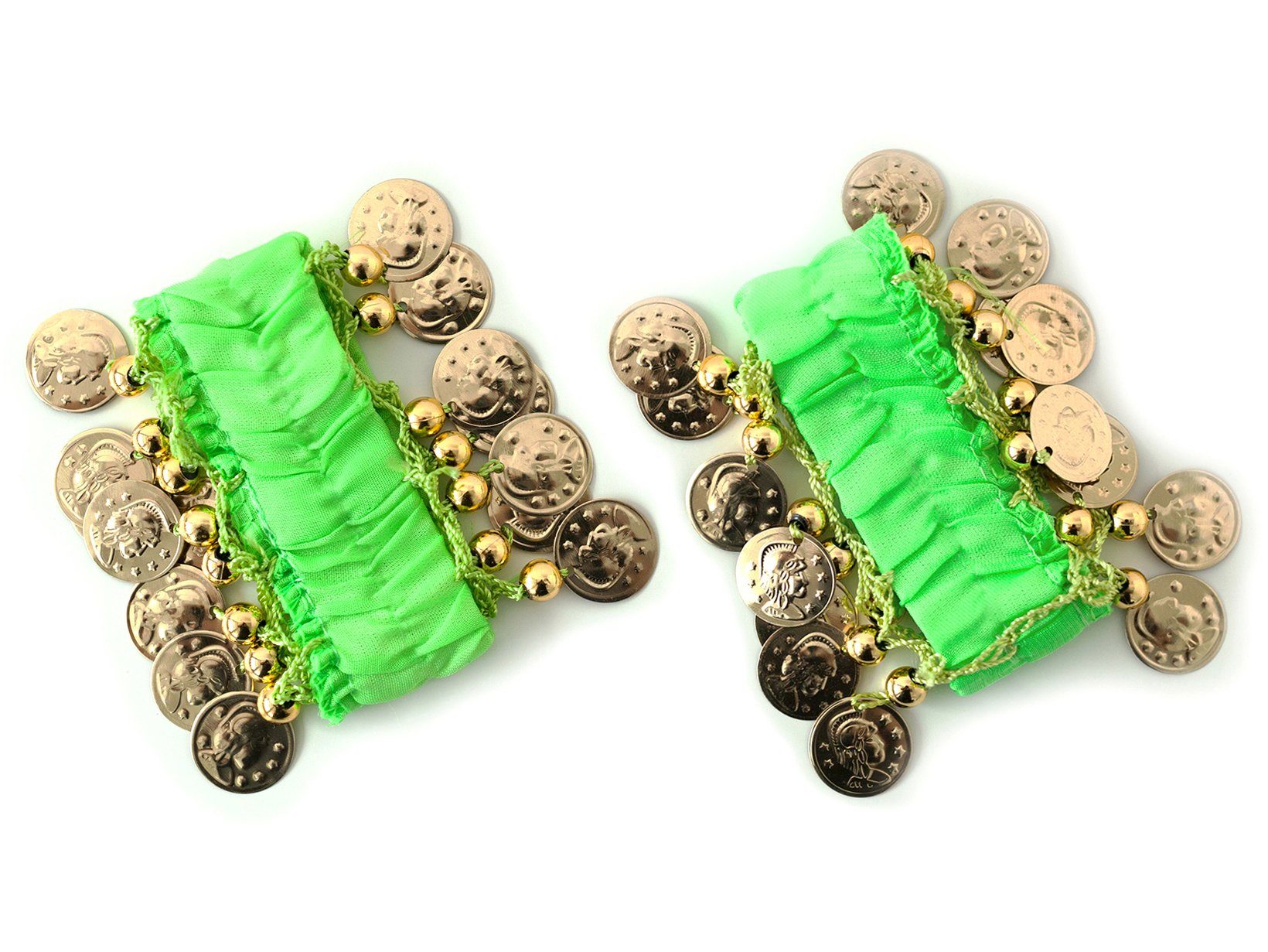 MyBeautyworld24 Armband Belly Dance Handkette (Paar) Fasching Armbänder grün