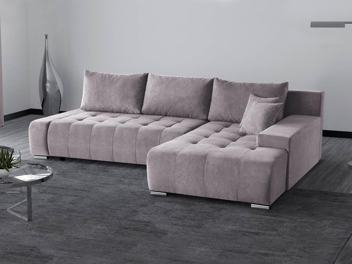 Beautysofa Ecksofa DRACO mit Schlaffunktion und günstig online kaufen