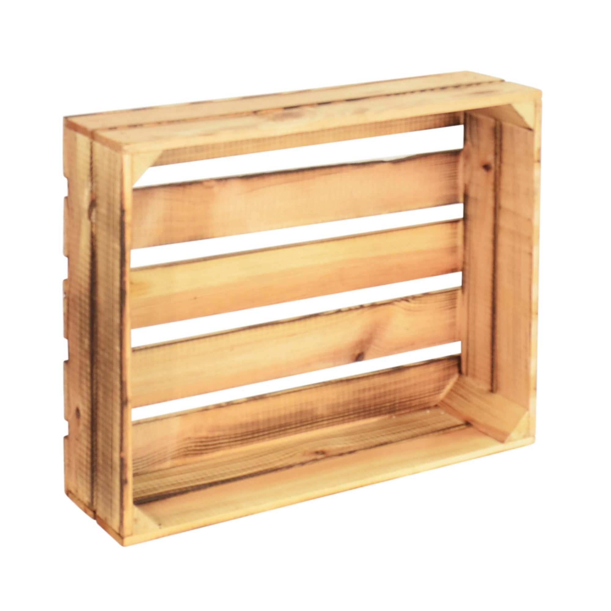 CHICCIE Holzkiste Holzregal 50x40x15cm - hell geflammt (1 St)