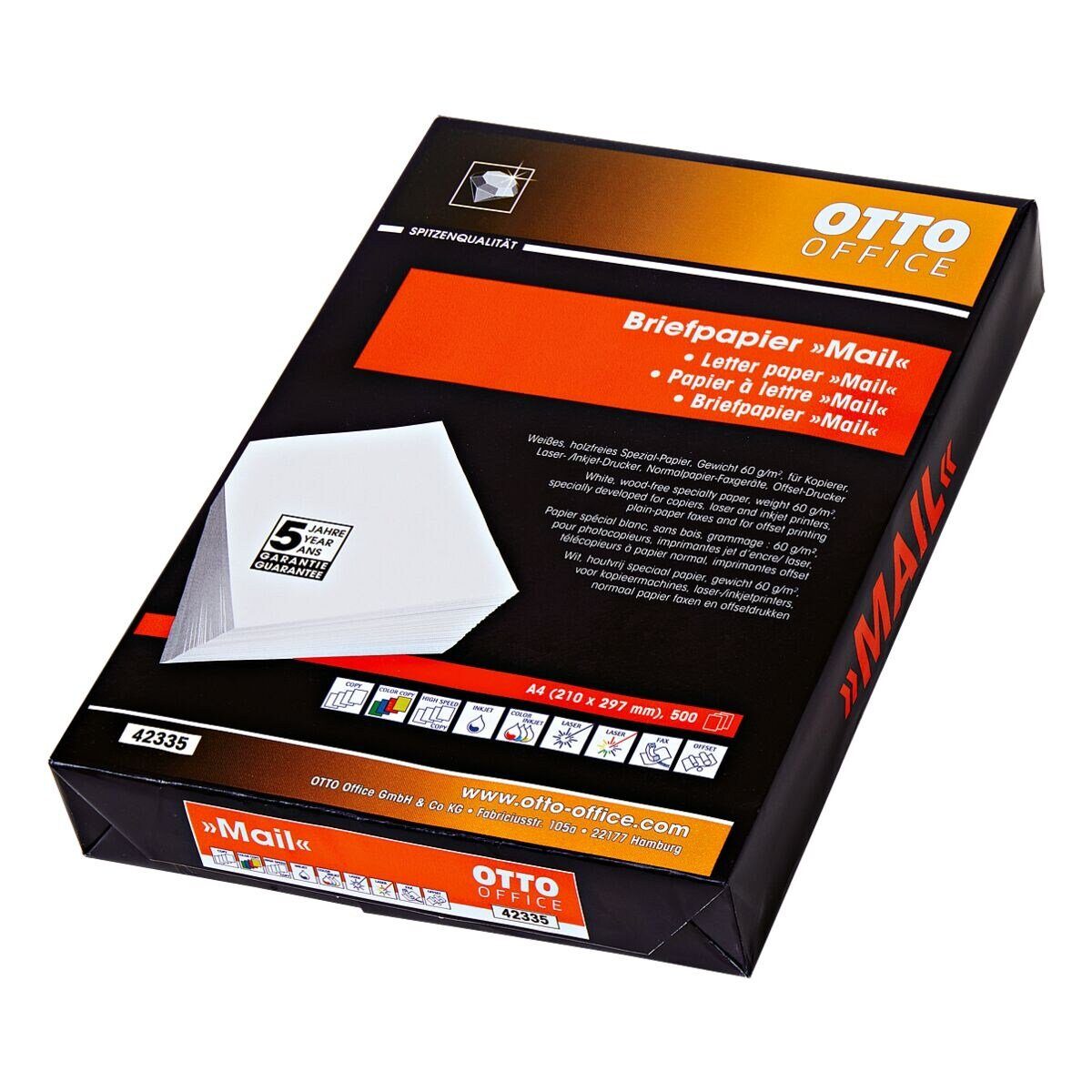 Otto Office Premium Briefpapier MAIL, Format DIN A4, 60 g/m², 168 CIE, 500 Blatt
