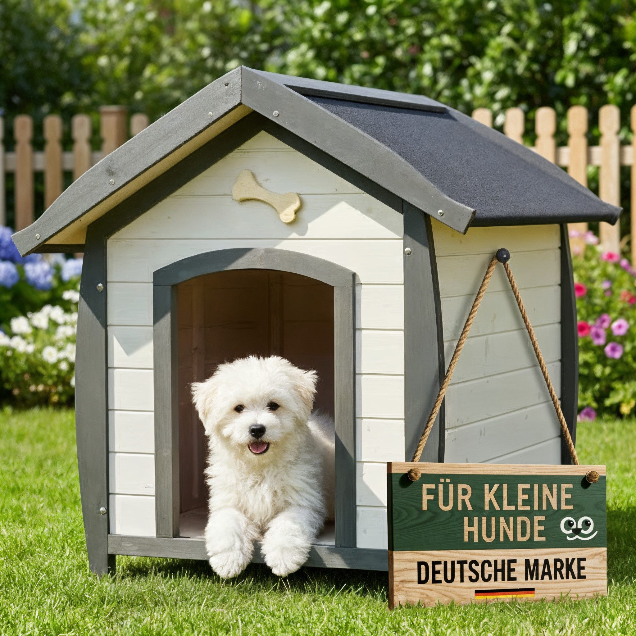 Zooprinz Hundehütte Bella mit dekorativem Hundeknochen, Bitumendach, Lasier günstig online kaufen