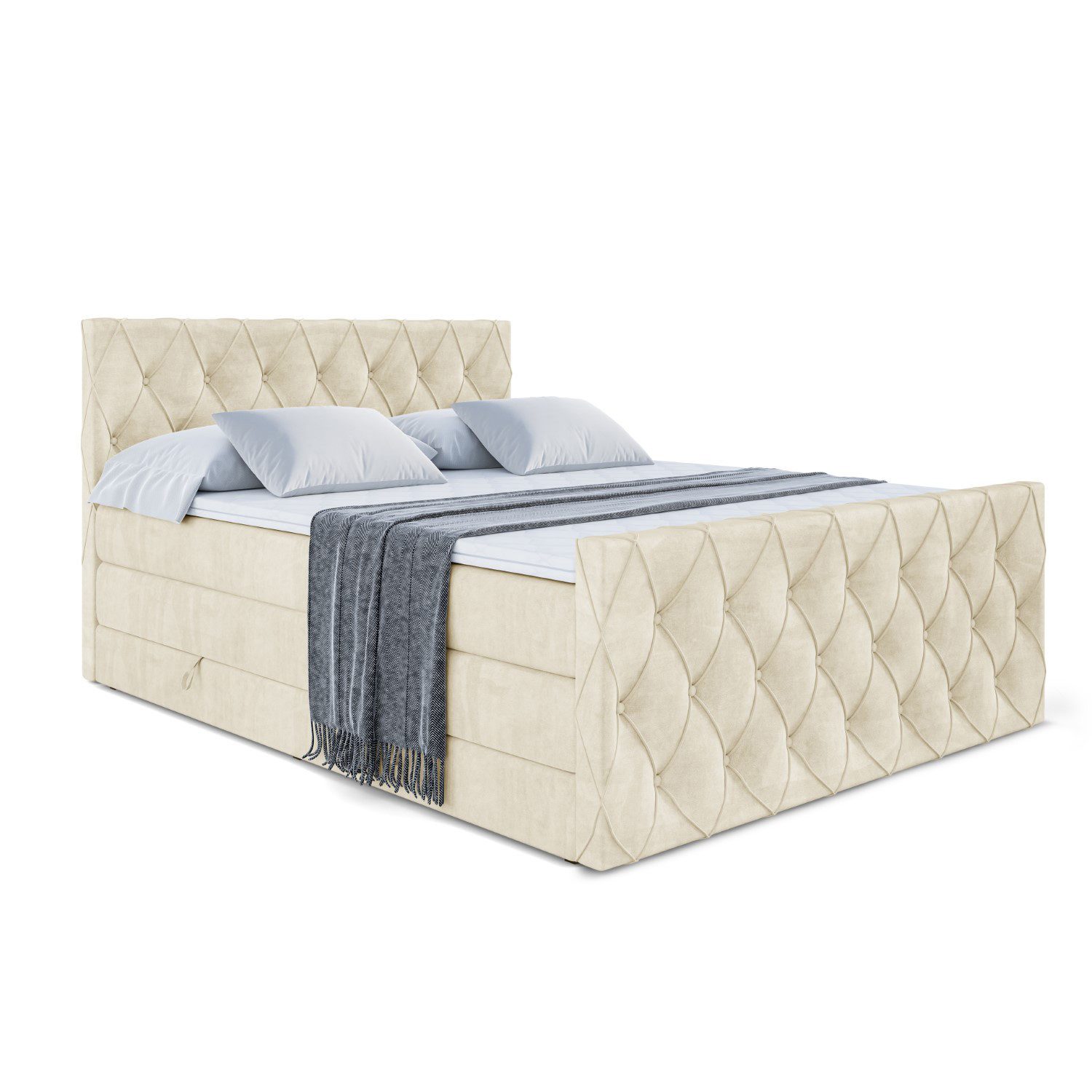 ALTDECOR Boxspringbett AMAY KING (mit Matratze und Lattenrost Topper Polste günstig online kaufen