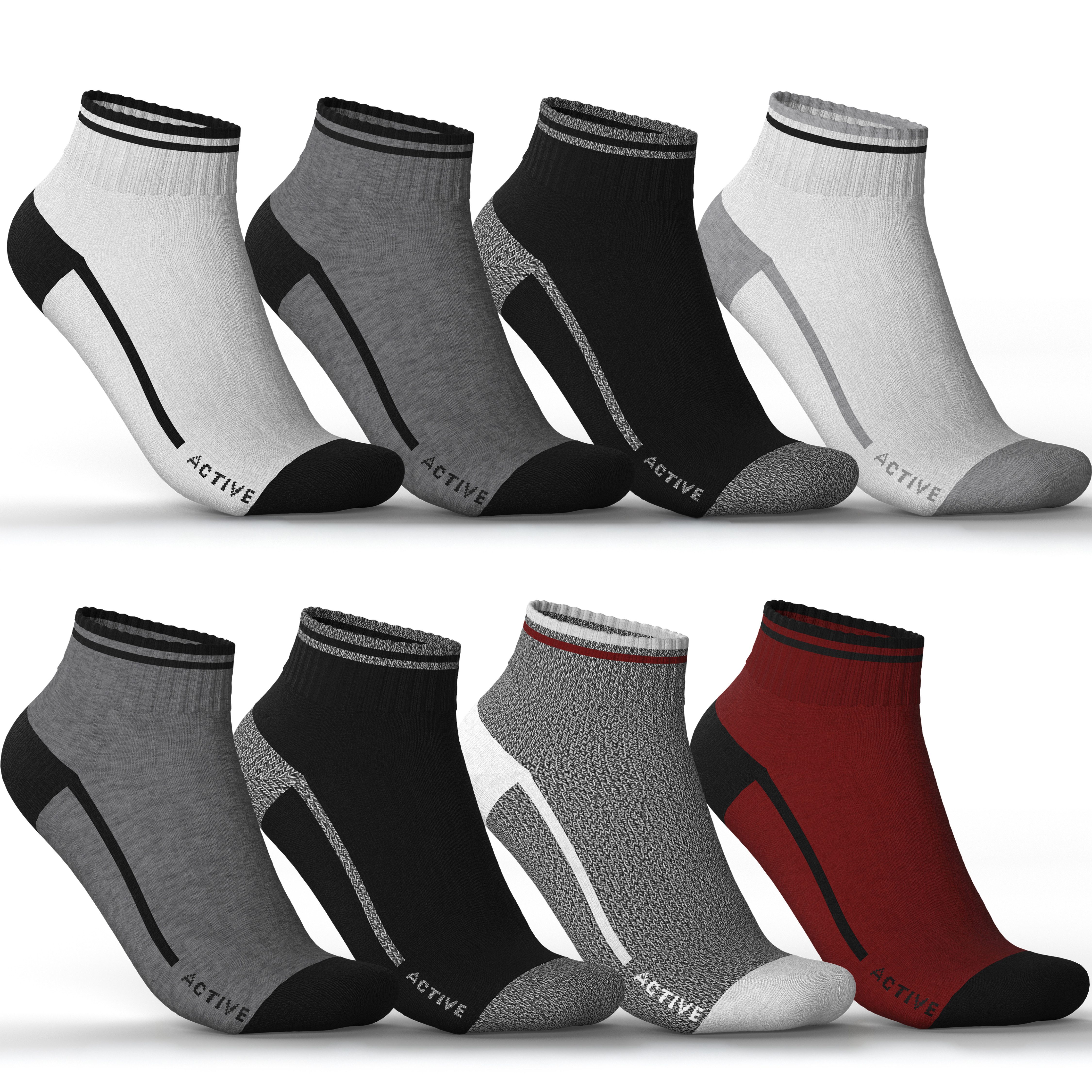 MEDOLY Sneakersocken Sport Quarter Sportsocken für Damen & Herren (8 Paar) mit verstärkter Frotteesohle