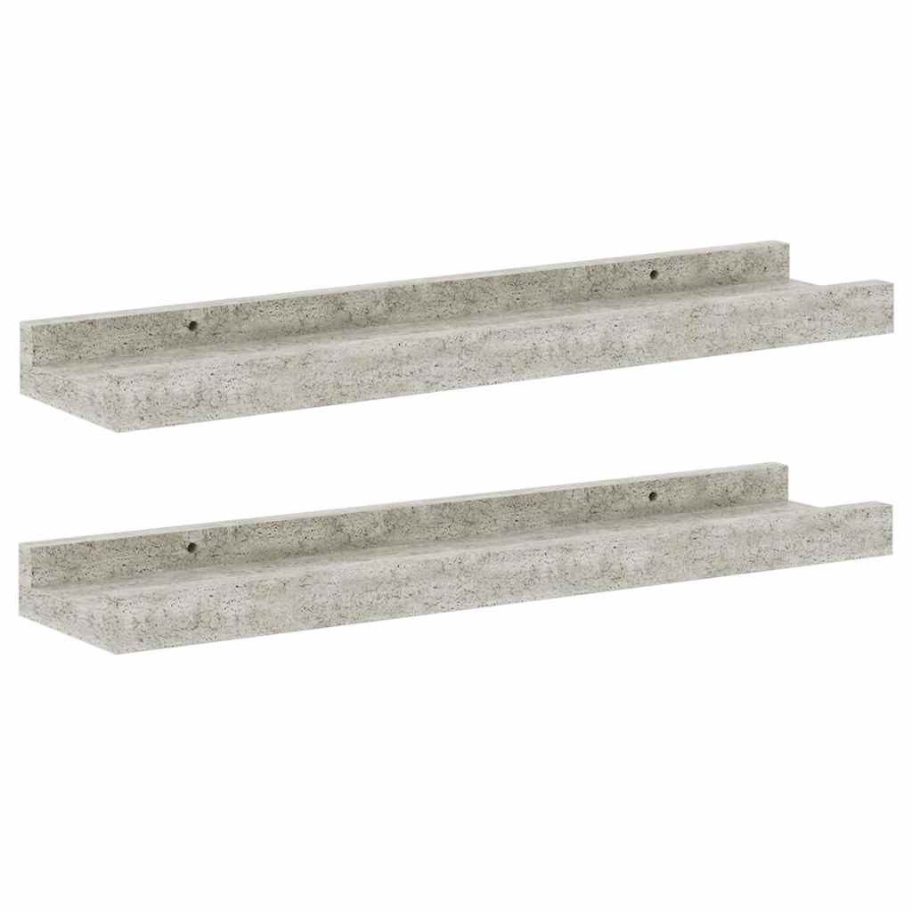furnicato Wandregal Praktisches MDF 40x9x3 cm Betongrau, 2er Set, 2-tlg.