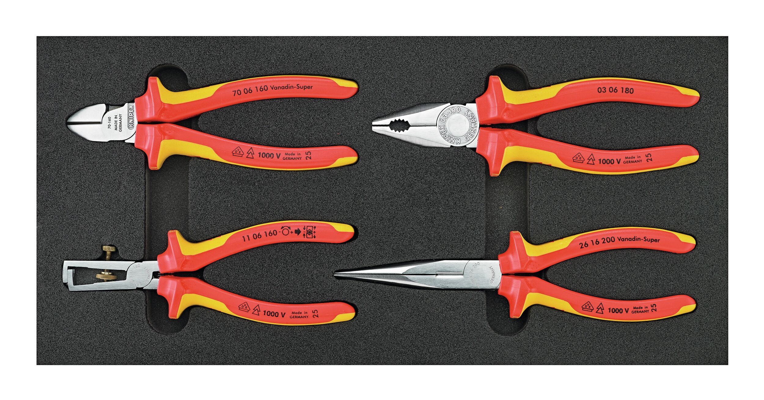 Knipex Werkzeugwagen, (4-tlg), Werkzeugmodul 1/3 Zangen VDE