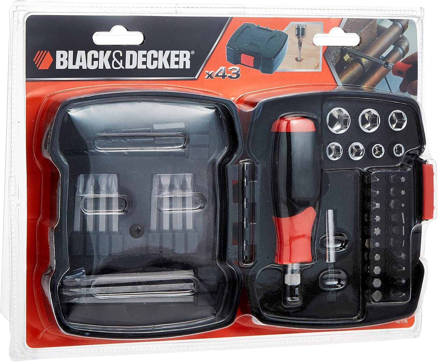 Black + Decker Ratsche Handratschen-Set, 43-teilig mit Koffer (1 St)