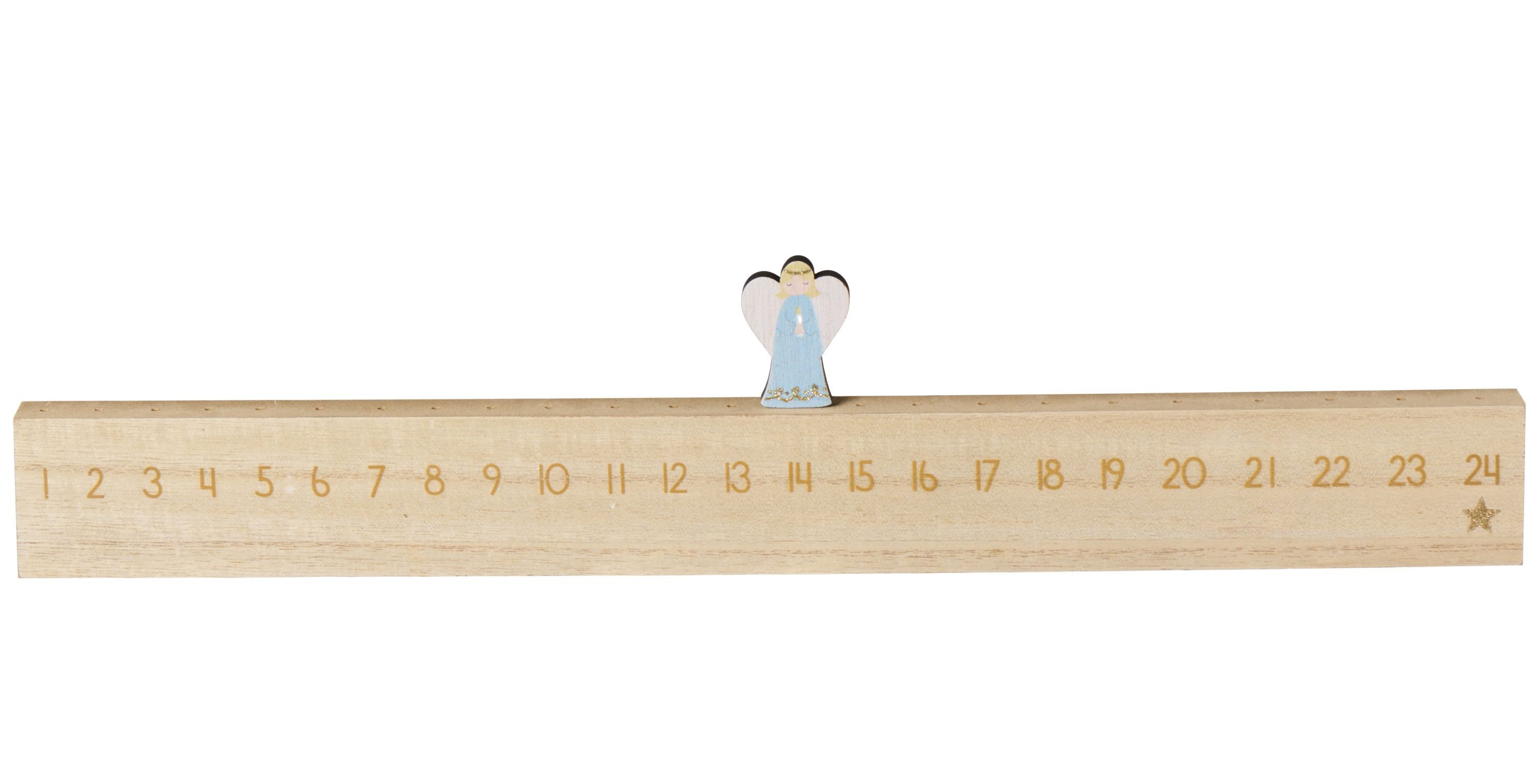 Ib Laursen Christbaumschmuck Ib Laursen - Adventskalender Weihnachtskalender Engel L50cm Holz – Bild 4 von 4