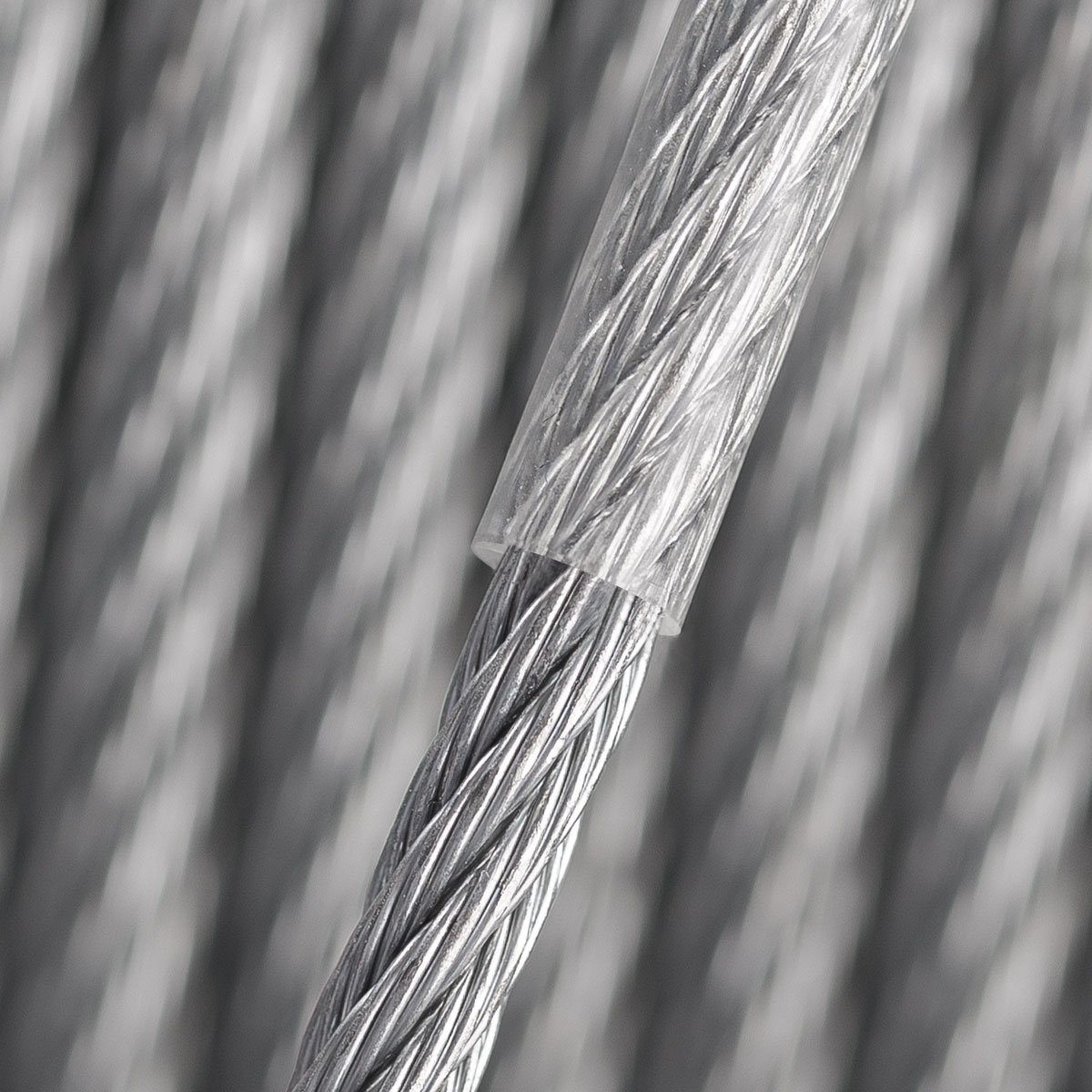 STANKE Stahlseil Drahtseil (mit PVC Ummantelung), Windenseil Seil Draht Stahl Wäscheleine