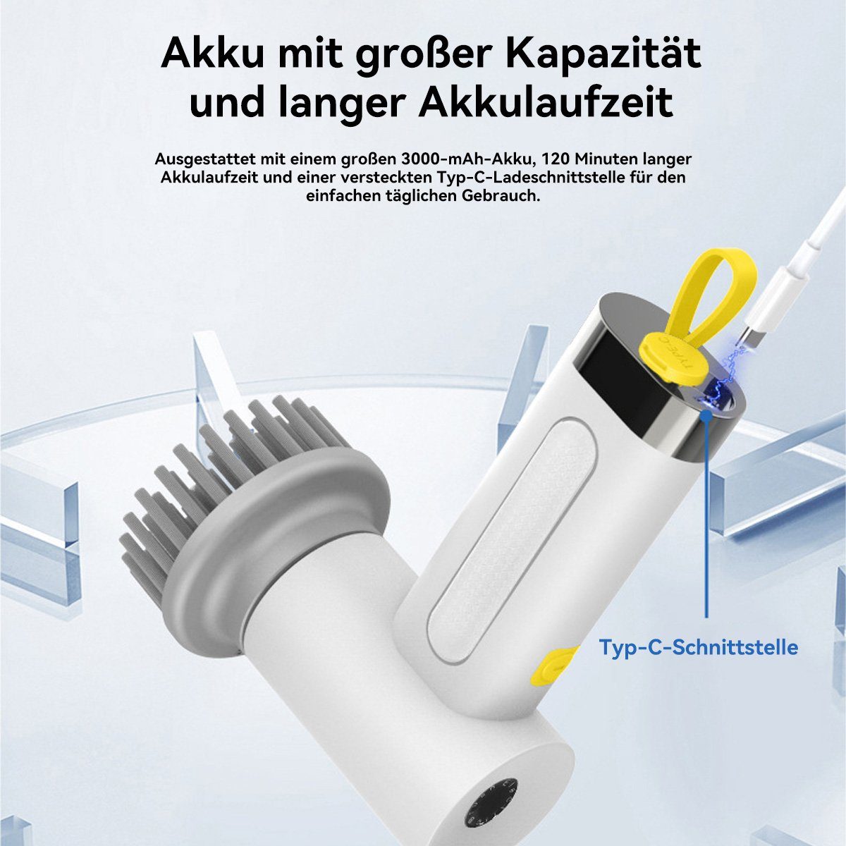 DOPWii Reinigungsbürsten-Set drehbar, Reinigungsbürstenset, Elektrisches Wasserdicht 360°