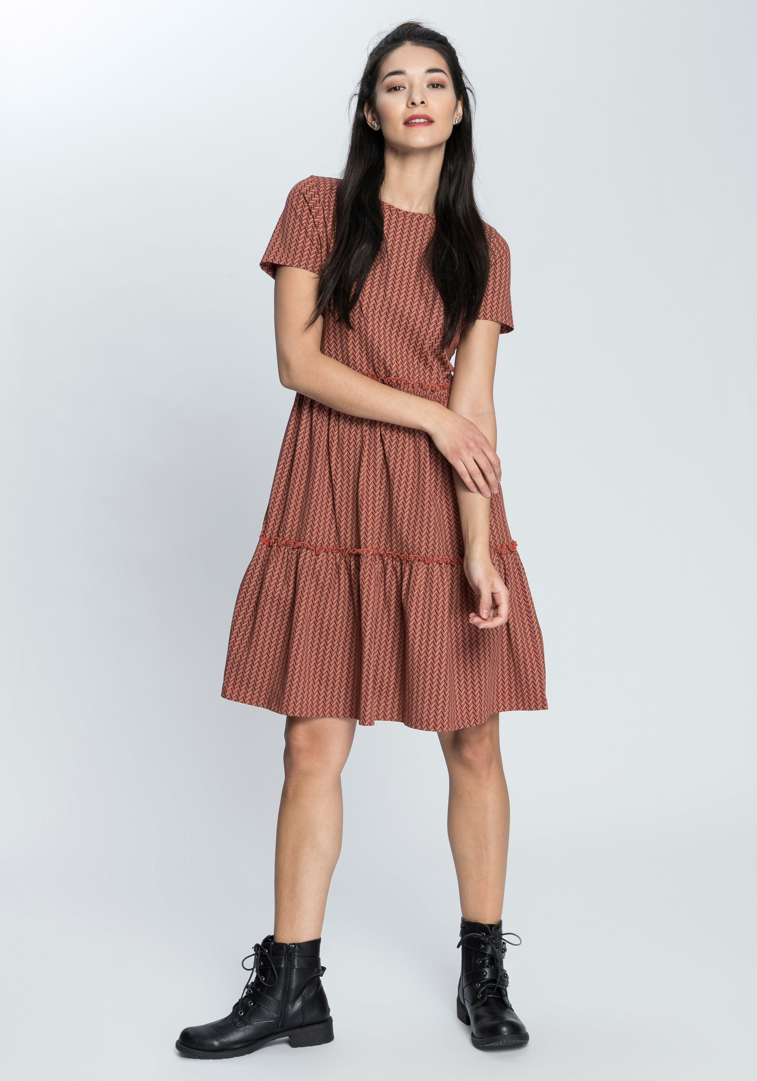 AJC Sommerkleid »Sommerkleid mit Kurzärmel und Volant« in verschiedenen  Druck-Designs online kaufen | OTTO