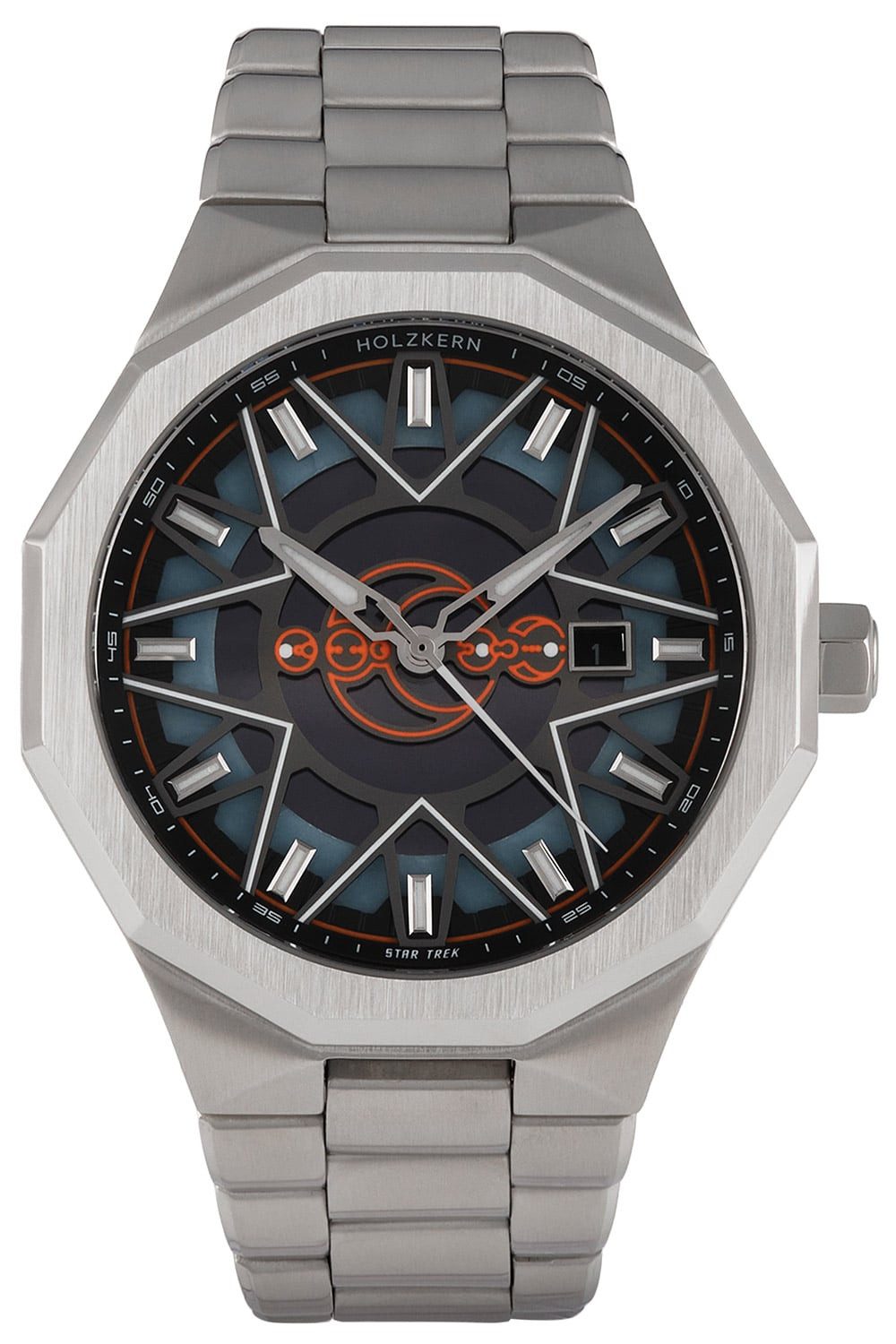 Holzkern Solaruhr Herren-Star Trek™ Andorian Marmor/Blau