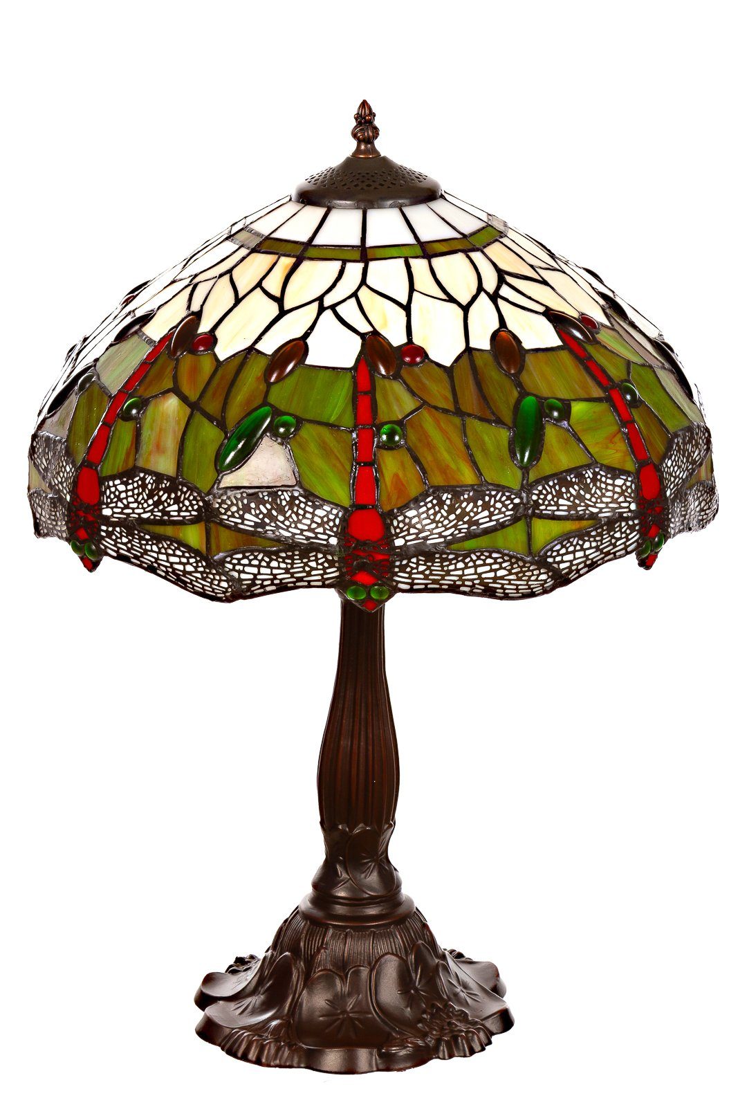 BIRENDY Stehlampe Lampe im Tiffany-Stil 16 Zoll Libelle Tiere Rose Tischlampe