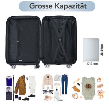 HEYHIPPO Handgepäckkoffer Handgepäckkoffer, grau, ABS-Material, mit TSA-Schloss, geräuschlose Riemenscheiben