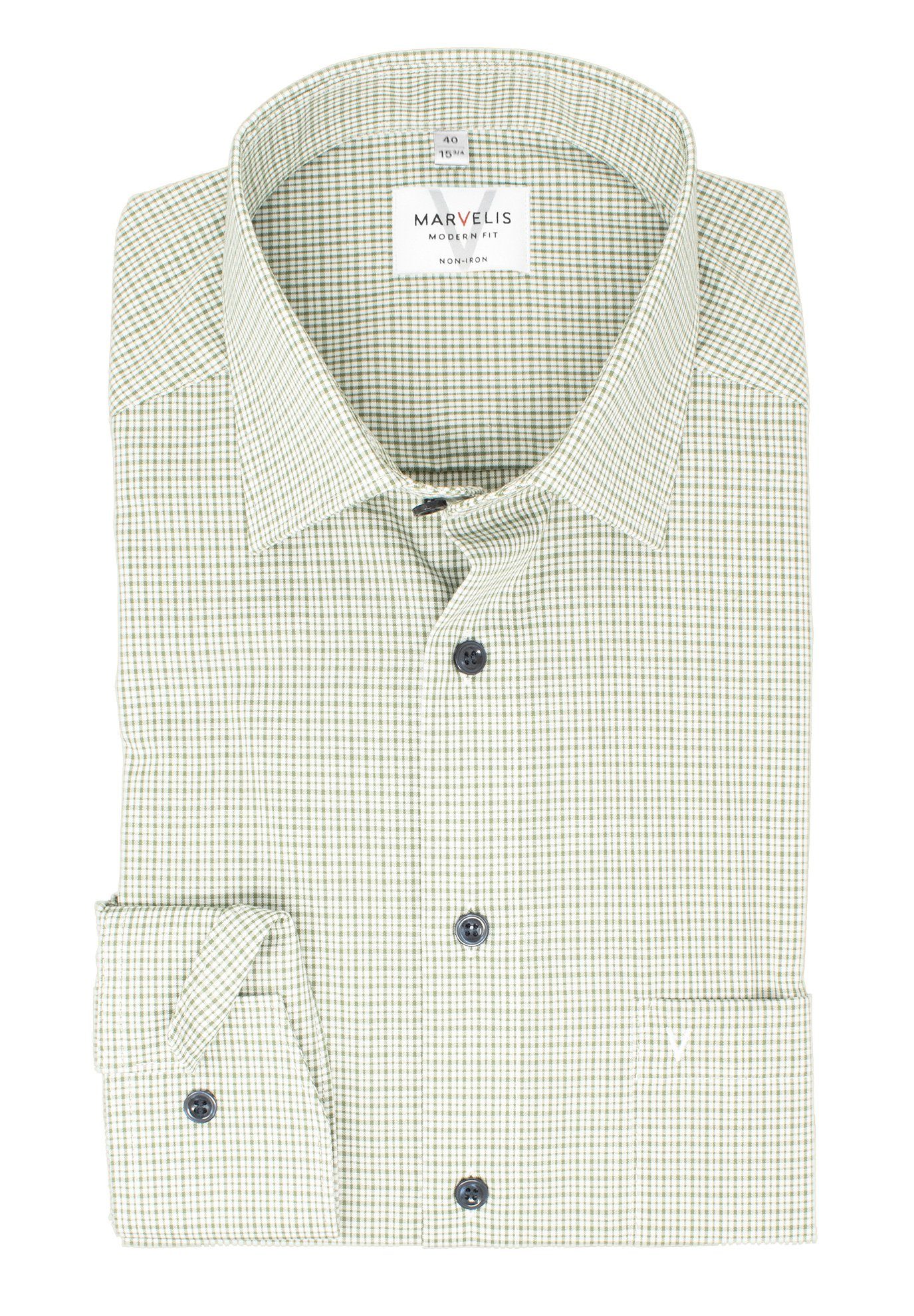 MARVELIS Businesshemd MODERN FIT - Businesshemd normale, leicht taillierte Schnittführung