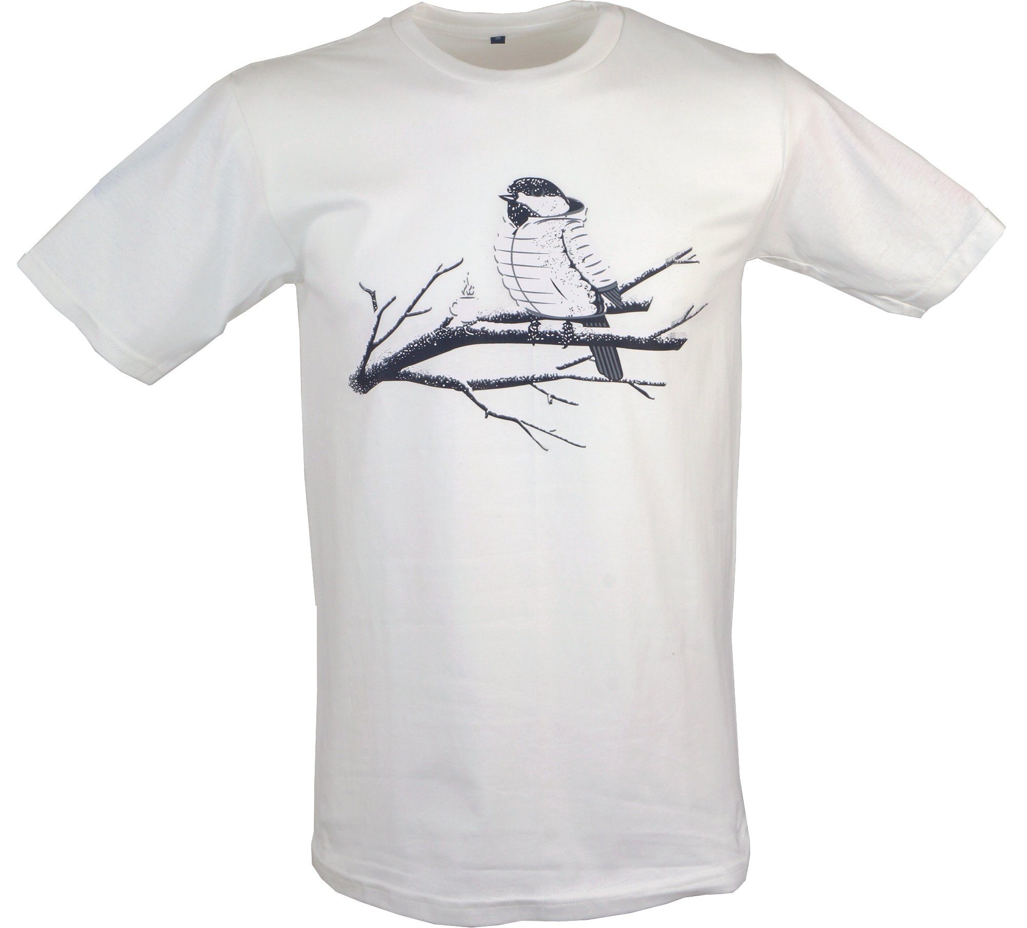Guru-Shop T-Shirt Fun Retro Art T-Shirt - Flugpause /weiß alternative Bekleidung