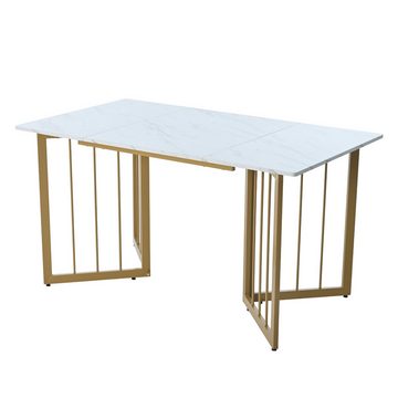 MODFU Essgruppe Moderner Küchentisch Set, (Esszimmerstuhl mit Metallbeinen, Esstisch mit 4 Stühlen), Rückenlehne