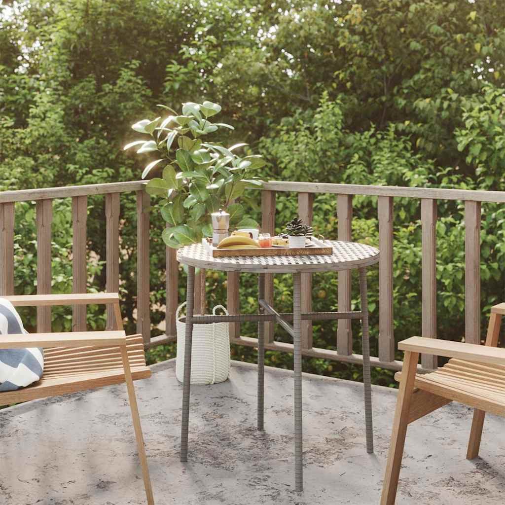 vidaXL Gartentisch Beistelltisch Grau 45 cm Poly Rattan (1-St)