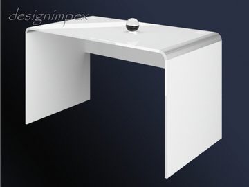 designimpex Couchtisch Schreibtisch Bürotisch HB-111 Weiß Hochglanz Tisch 100cm Home Office