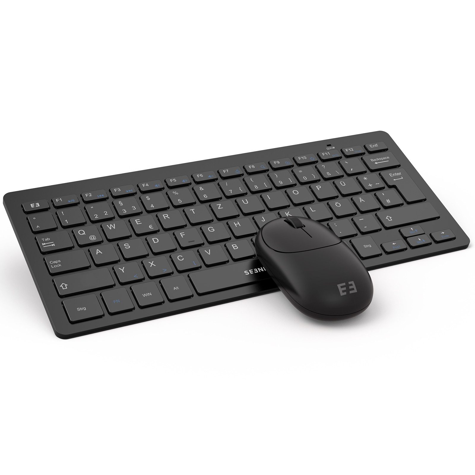 Seenda CTU-201 Tastatur Maus Set kabellos für PC, Smart TV, kleines Tastatur- und Maus-Set