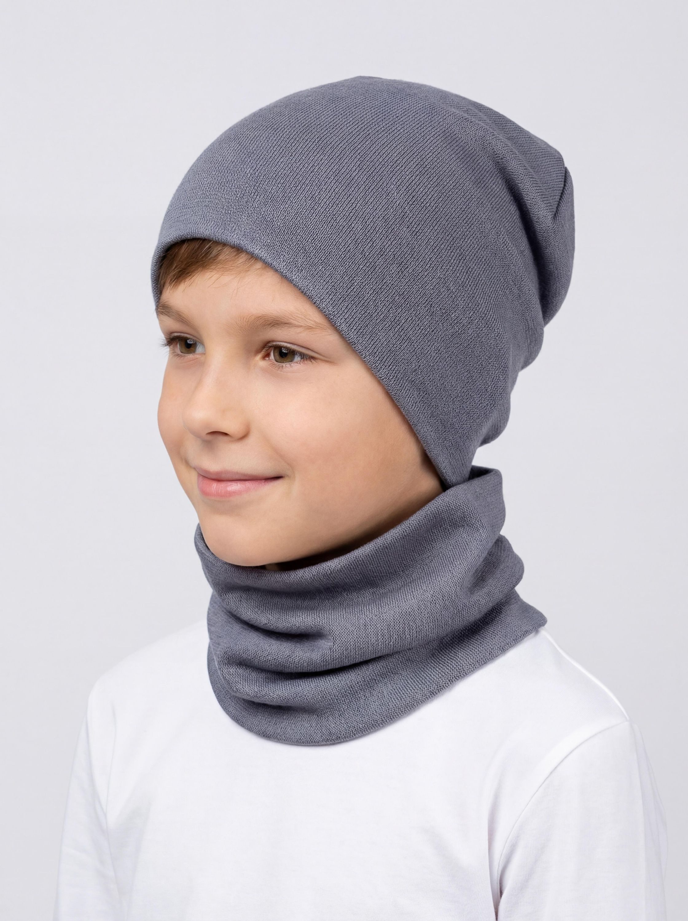 TupTam Beanie Kinder Beanie Mütze Schlauchschal Set aus Jersey und Rippstoff