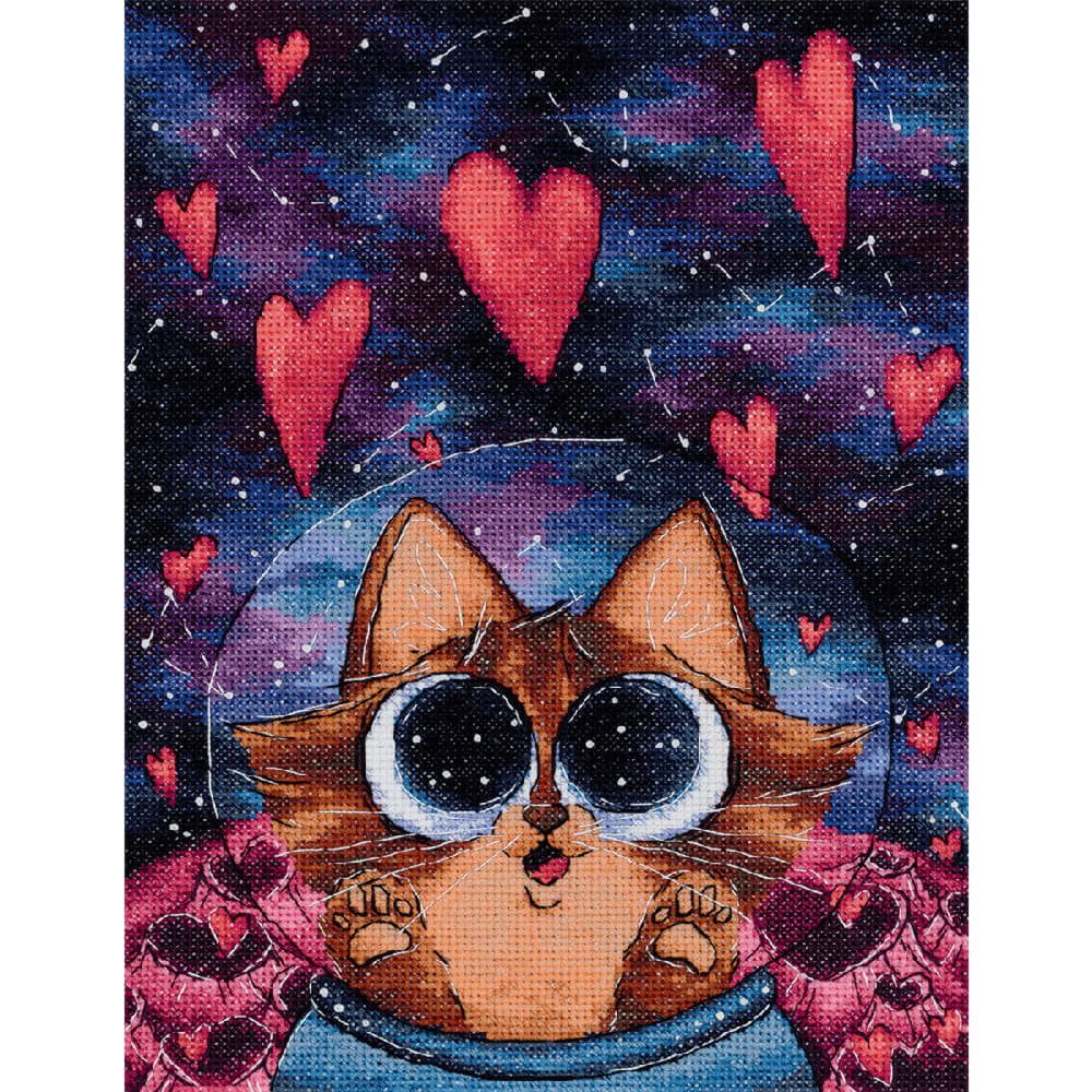 Panna Kreativset Panna telpatroon borduurpakket "Cosmic Love", 17,5x23,5cm, DIY, (embroidery kit by Marussia)