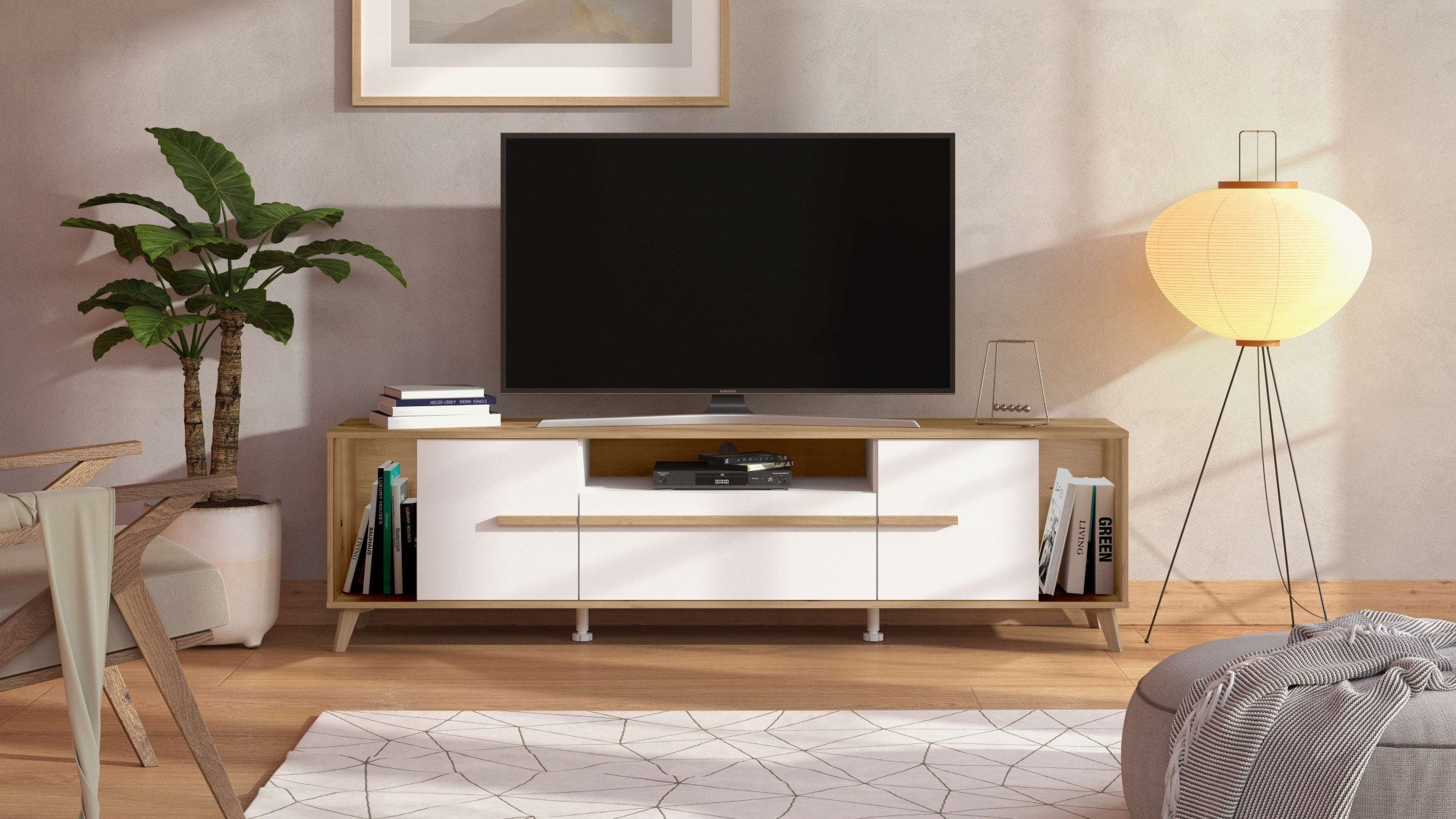 INOSIGN Lowboard "Orleans, TV-Lowboard, TV-Schrank, TV-Ständer, Breite 190 günstig online kaufen