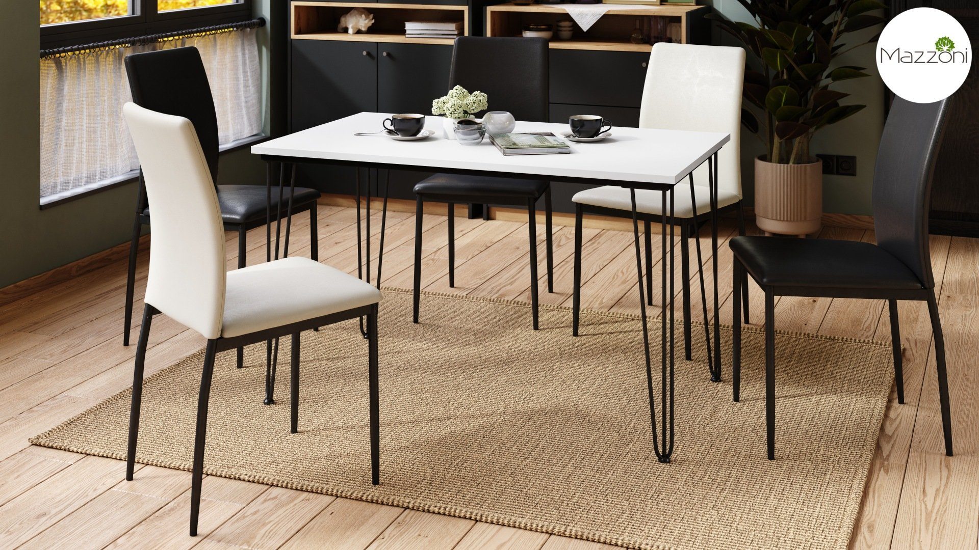 Mazzoni Esstisch Design Hairpin Esszimmer Tisch 120x75x70 cm