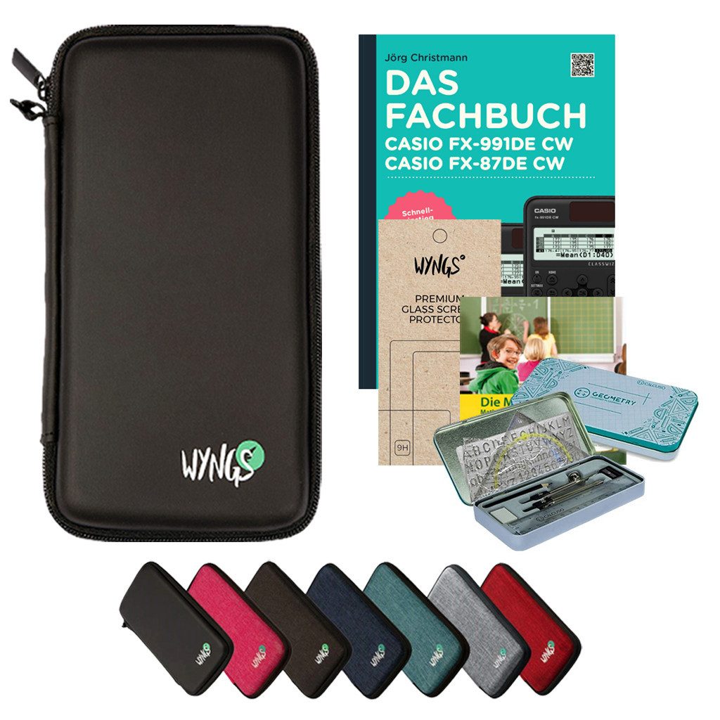 CALCUSO Taschenrechner Zubehör zum Casio fx-87DE CW - Premium Set in Schwarz