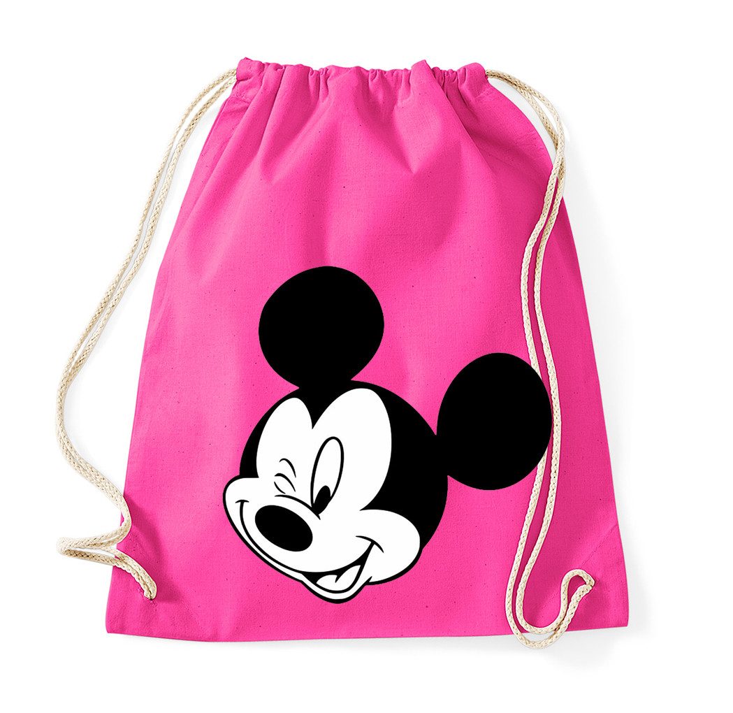 Blondie & Brownie Turnbeutel Mickey Zwinker Baumwoll Turnbeutel Freizeit Sport Kordel Komfort, Turnbeutel Mickey Zwinker Baumwolle Kordelzug Schule Sport