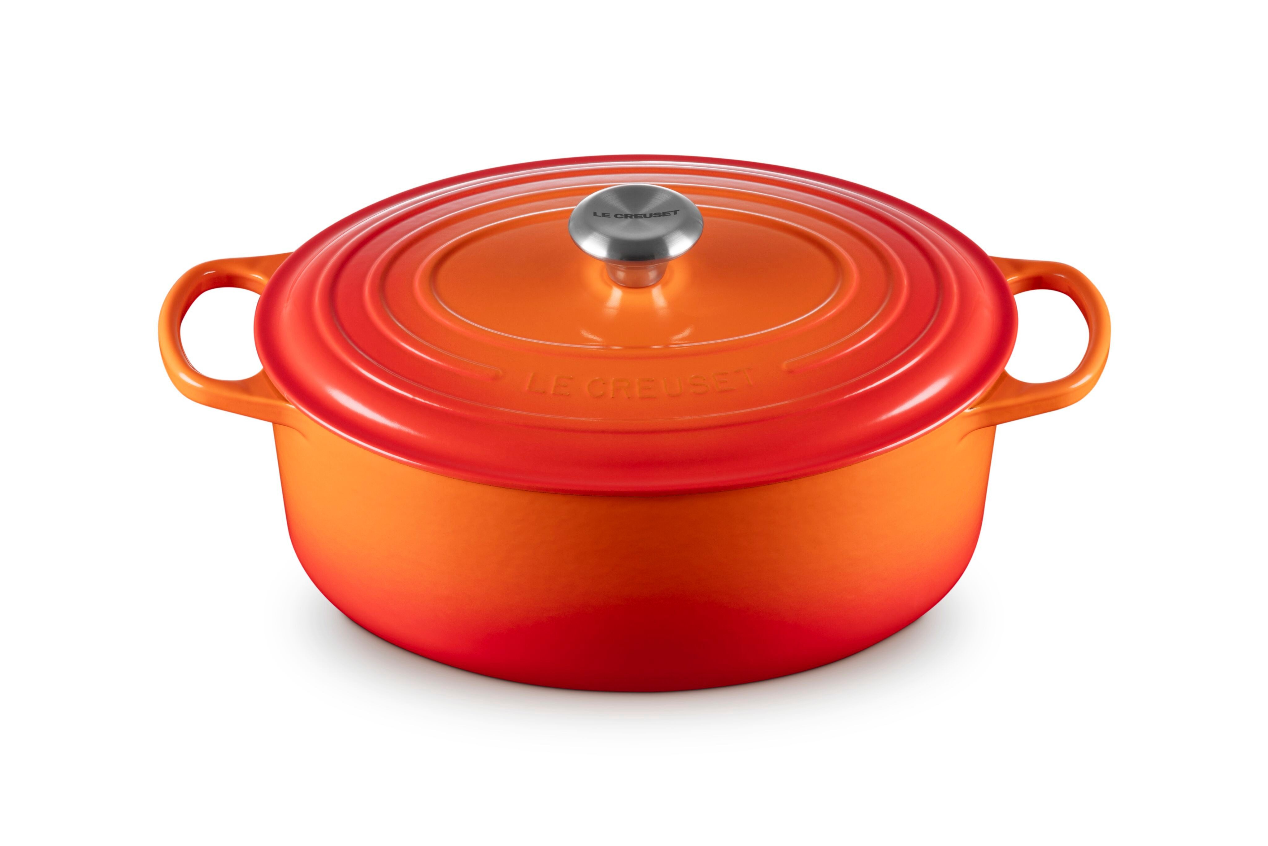 LE CREUSET Bräter Gusseisen-Bräter mit Deckel, Oval, Gusseisen, Oval, 5,71 kg, Ofenrot, 21178310902430