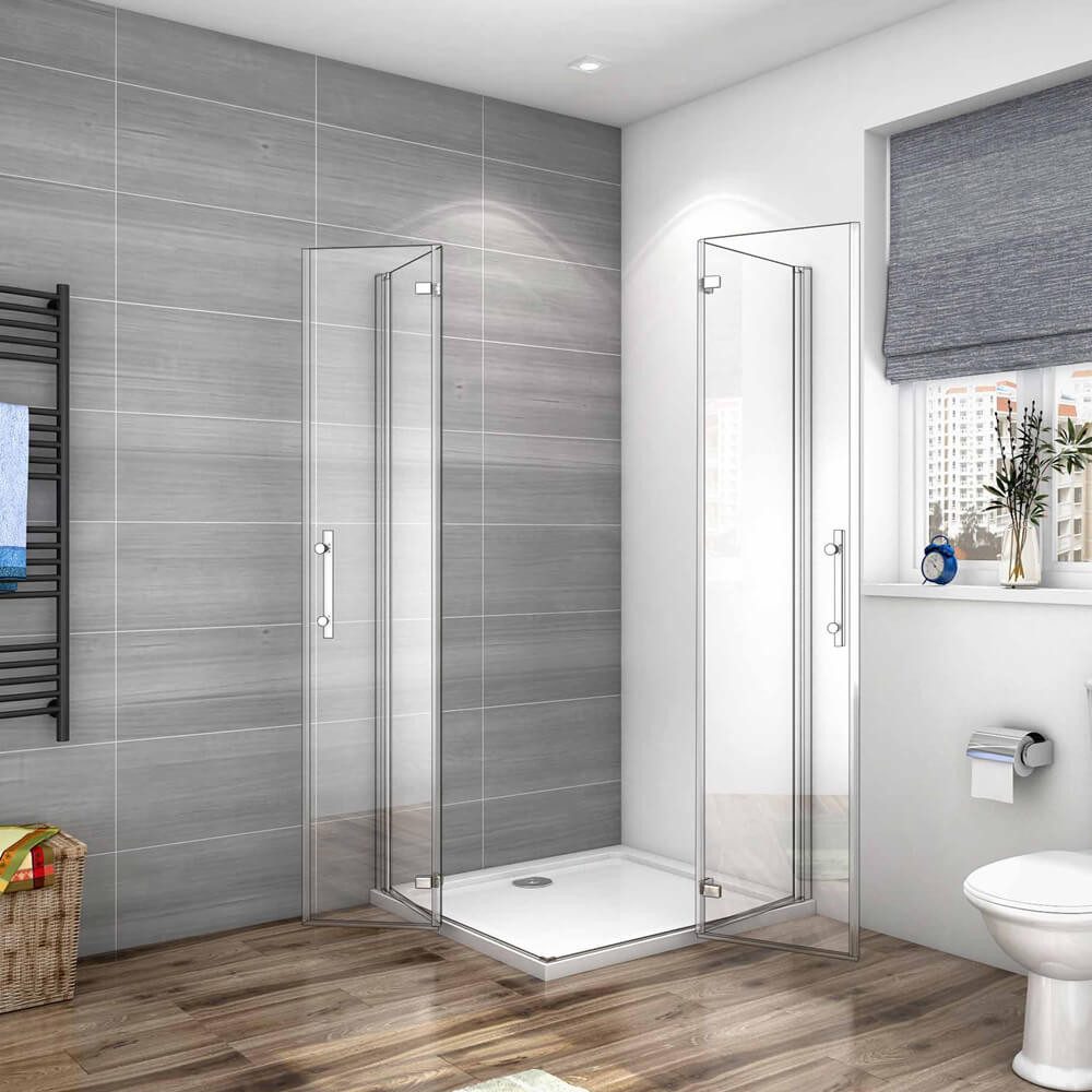 duschspa Eckdusche Eckeinstieg Duschkabine Duschabtrennung Duschtür Falttür ESG NANO Glas, BxT: 70x70 cm, Einscheibensicherheitsglas, Sicherheitsglas, Set, ebenerdiger Einbau möglich