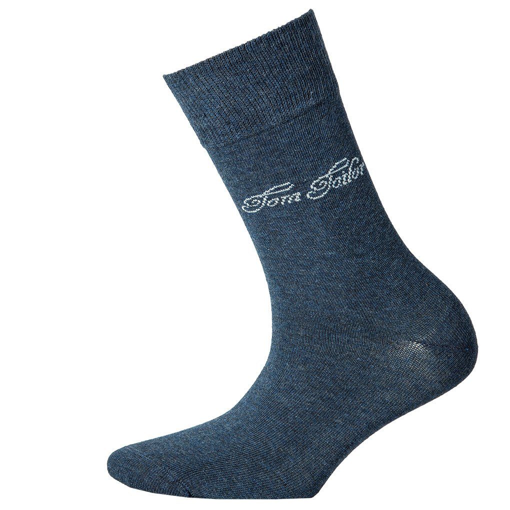 TOM TAILOR Kurzsocken 3er Pack Basic, Socken Damen Blau einfarbig 