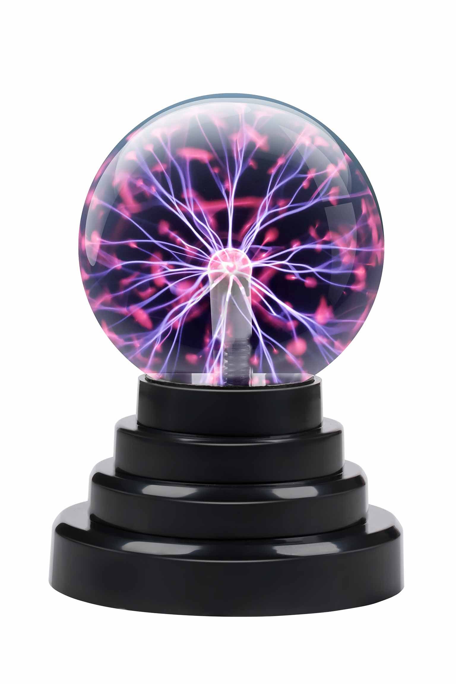 Grundig Discolicht Plasmakugel, Touch-Effekt, rosa und blauen Blitzen, Plasma-Lampe mit leuchtenden Blitzen