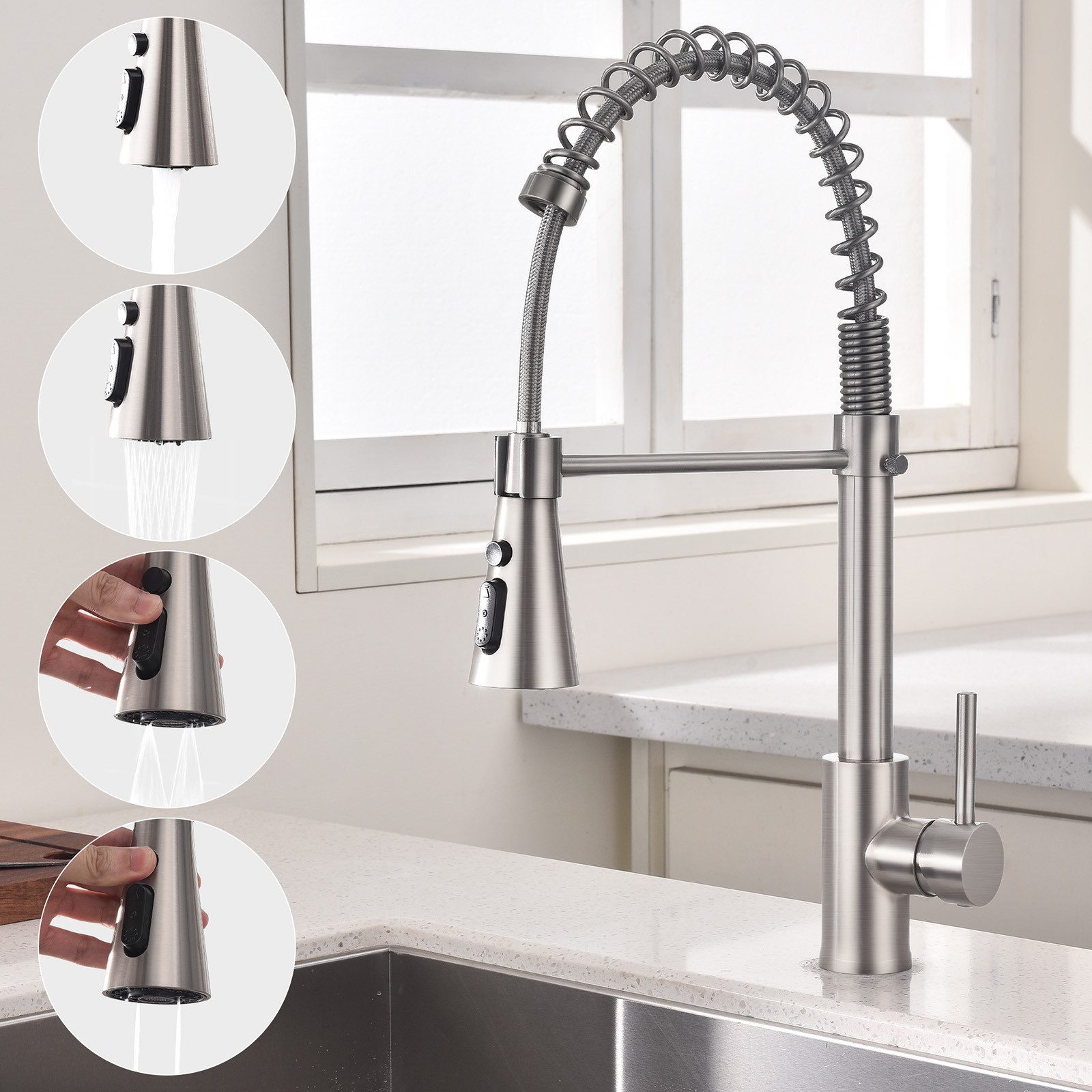 HOMELODY Küchenarmatur Spültischarmatur Ausziehbar Armatur Küche 360° Schwe günstig online kaufen