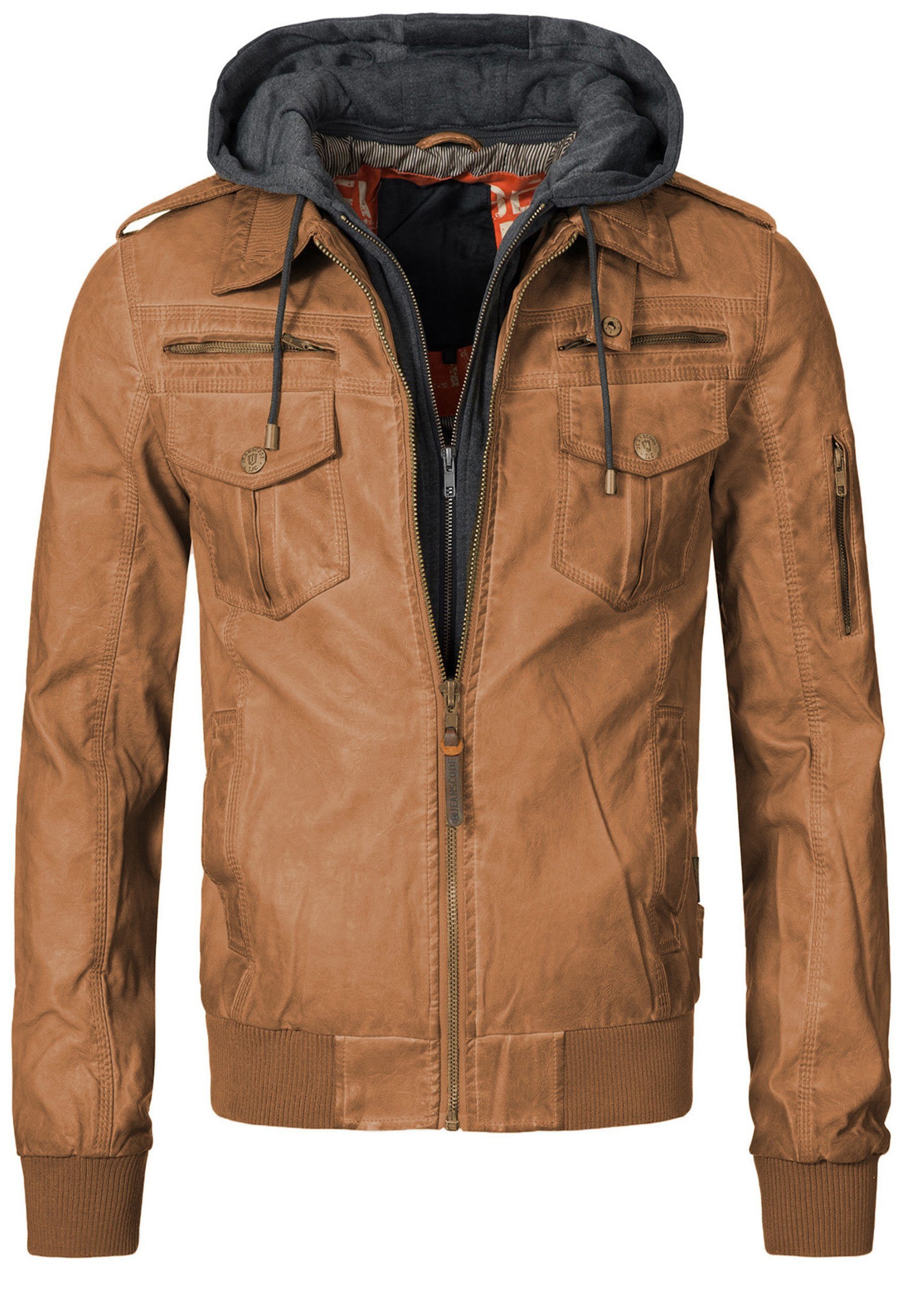 Brown Lederimitatjacke Indicode Aaron