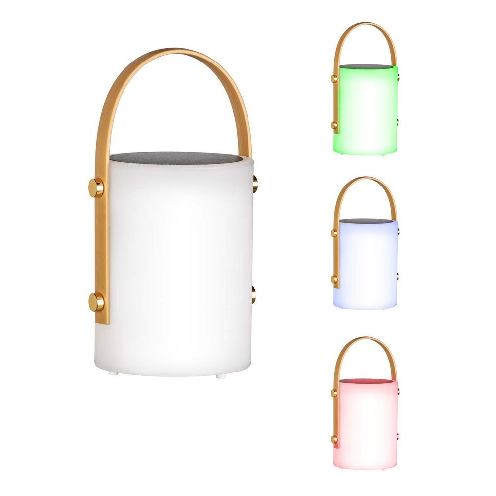 FISCHER & HONSEL LED Solarleuchte, LED-Leuchtmittel fest verbaut, Warmweiß, Farbwechsel, Außen Tischlampe Solarleuchte dimmbar Fernbedienung RGB LED H 24 cm
