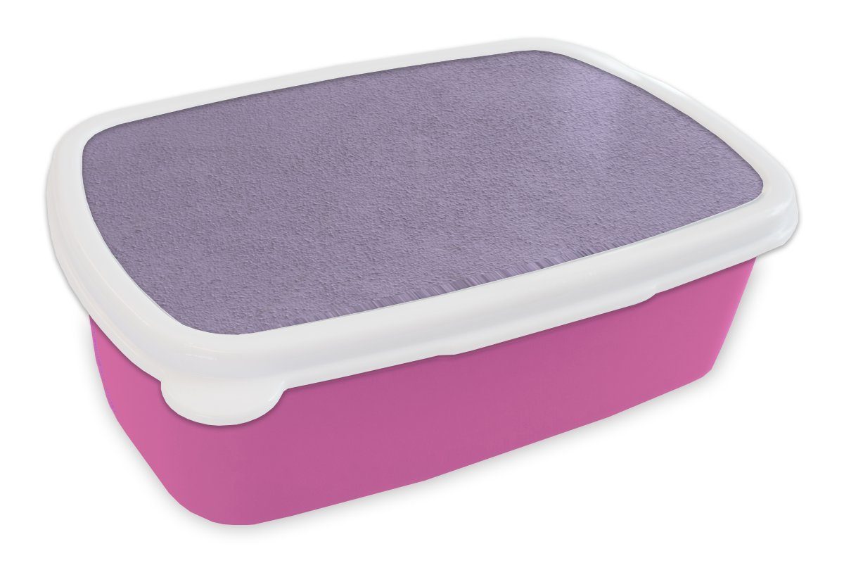 MuchoWow Lunchbox Lila - Kunststoff Erwachsene, Mädchen, Snackbox, - Beton für Brotbox (2-tlg), Kinder, Kunststoff, rosa Wand, Brotdose