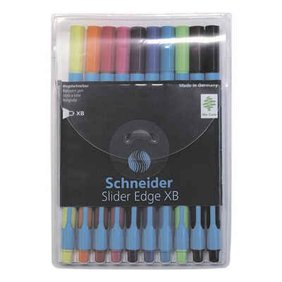 Schneider Kugelschreiber Slider Edge XB 152290, (10-tlg), mit Kappe, Strichbreite: 0,7 mm (XB