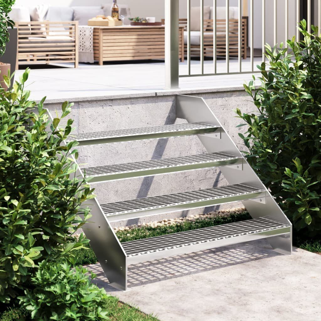 vidaXL Stufenmatte Gitterroststufe 100x24x7 cm Verzinkter Stahl, Rechteckig, Höhe: 7 mm