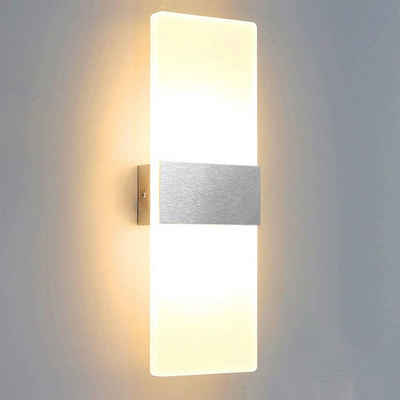 Bettizia LED Wandleuchte LED Wandleuchte Flurlampe Empfangsbereichen Außen Innen Wandlampe, LED fest integriert, weiß