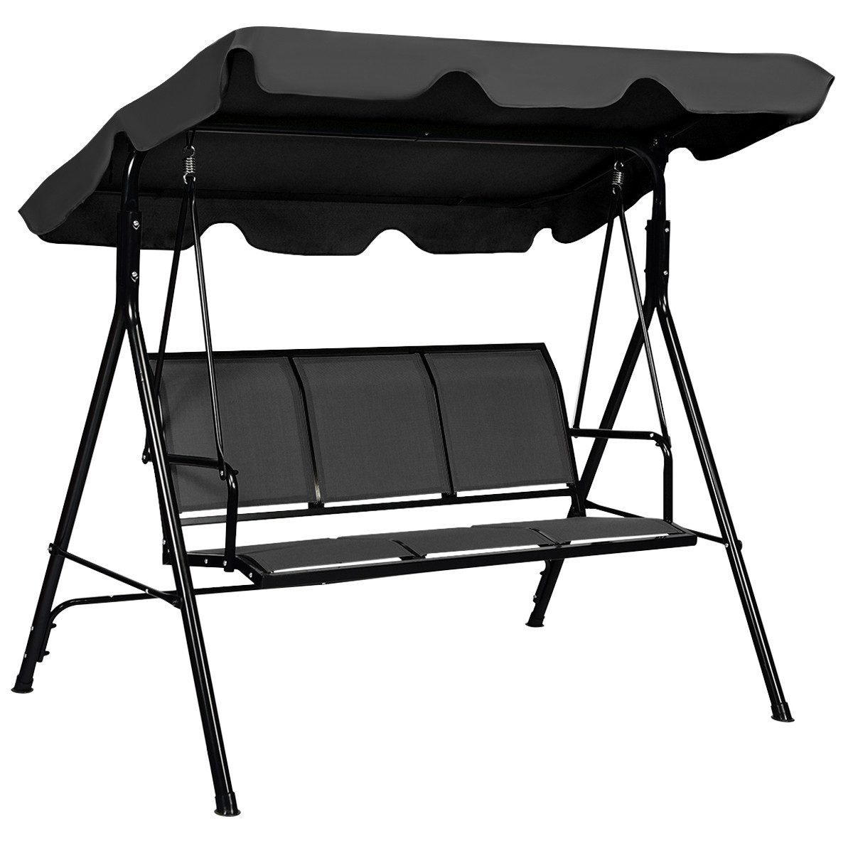 KOMFOTTEU Hollywoodschaukel Gartenschaukel, mit Sonnendach, 3-Sitzer