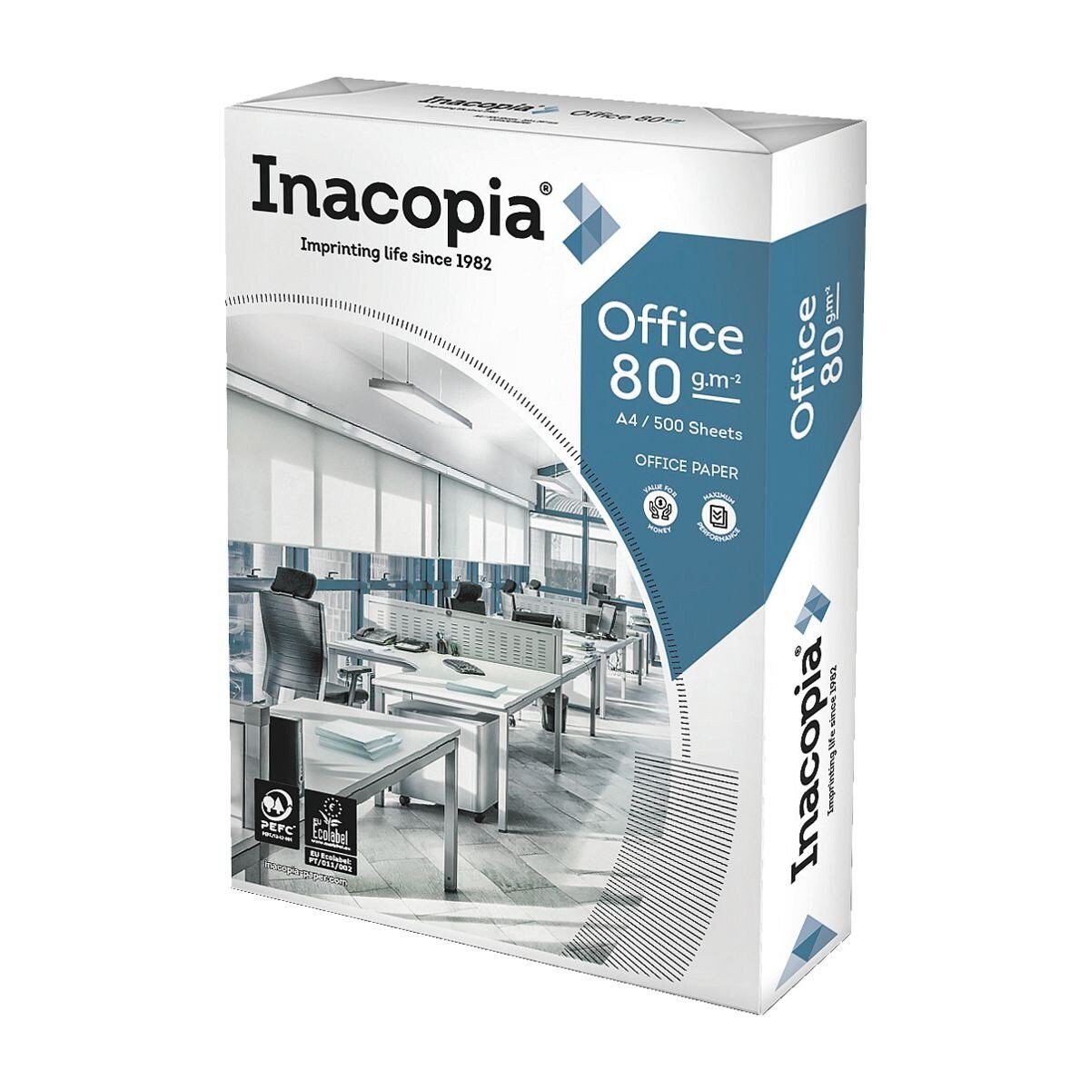 INACOPIA Druckerpapier Office, Format DIN A4, 80 g/m², 161 CIE, 500 Blatt