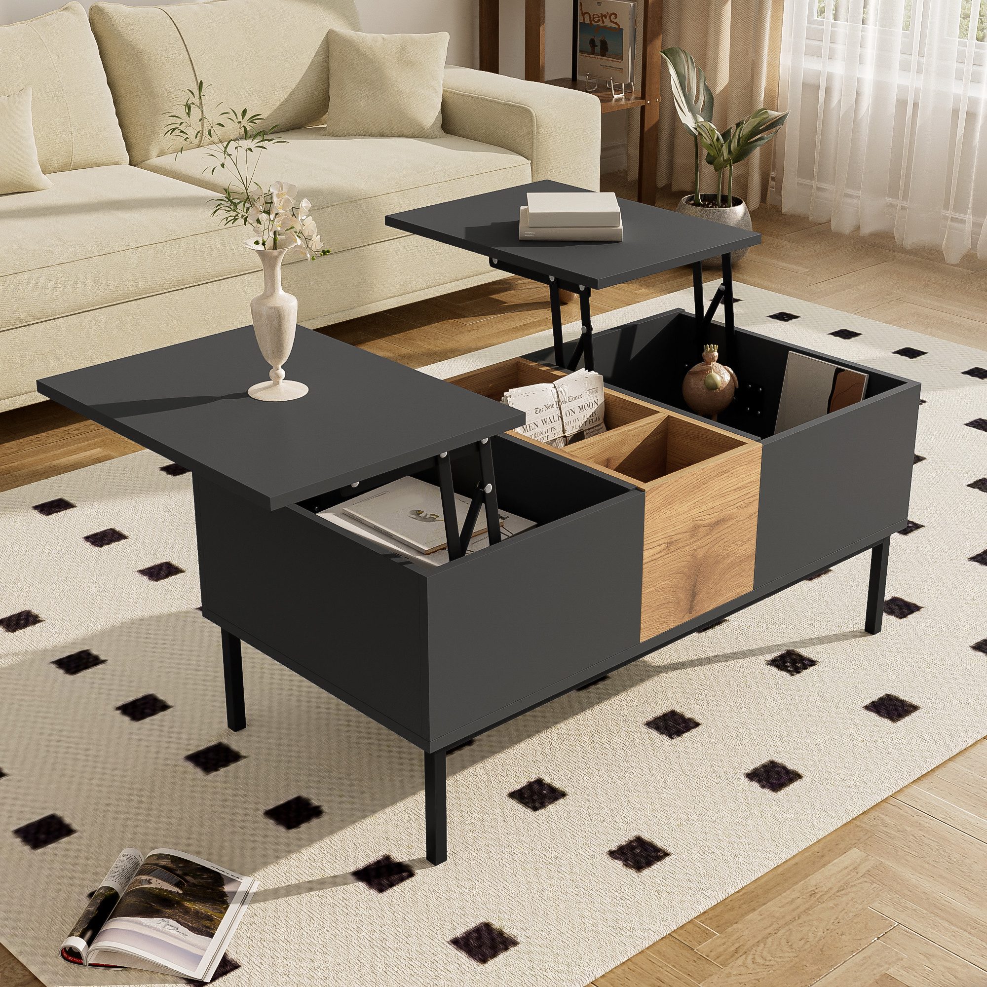 Merax Couchtisch höhenverstellbar (1-St), Wohnzimmertisch mit günstig online kaufen